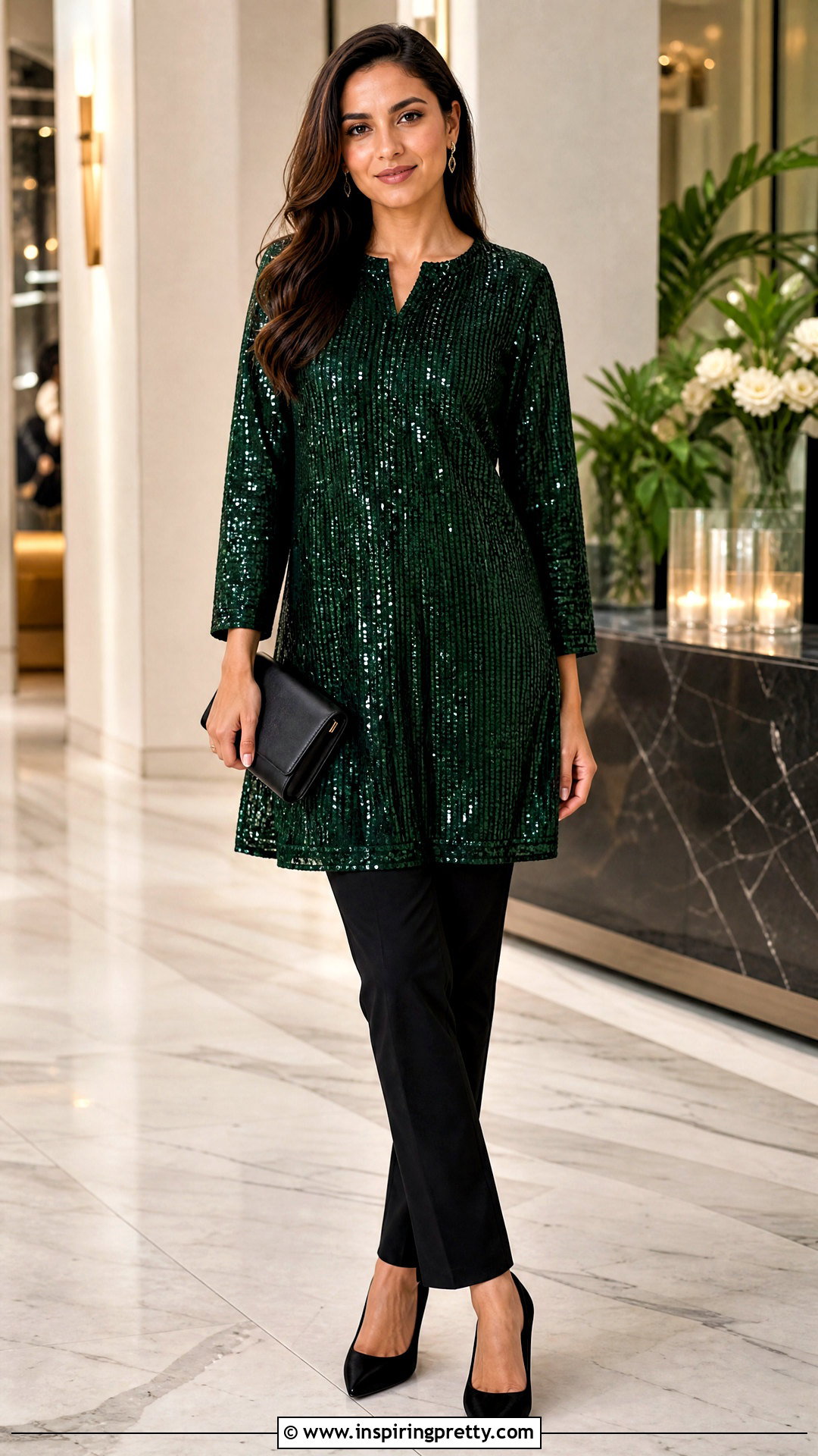 Sequin Kurti With Black Skinny Jeans - 50 kurti tops for jeans