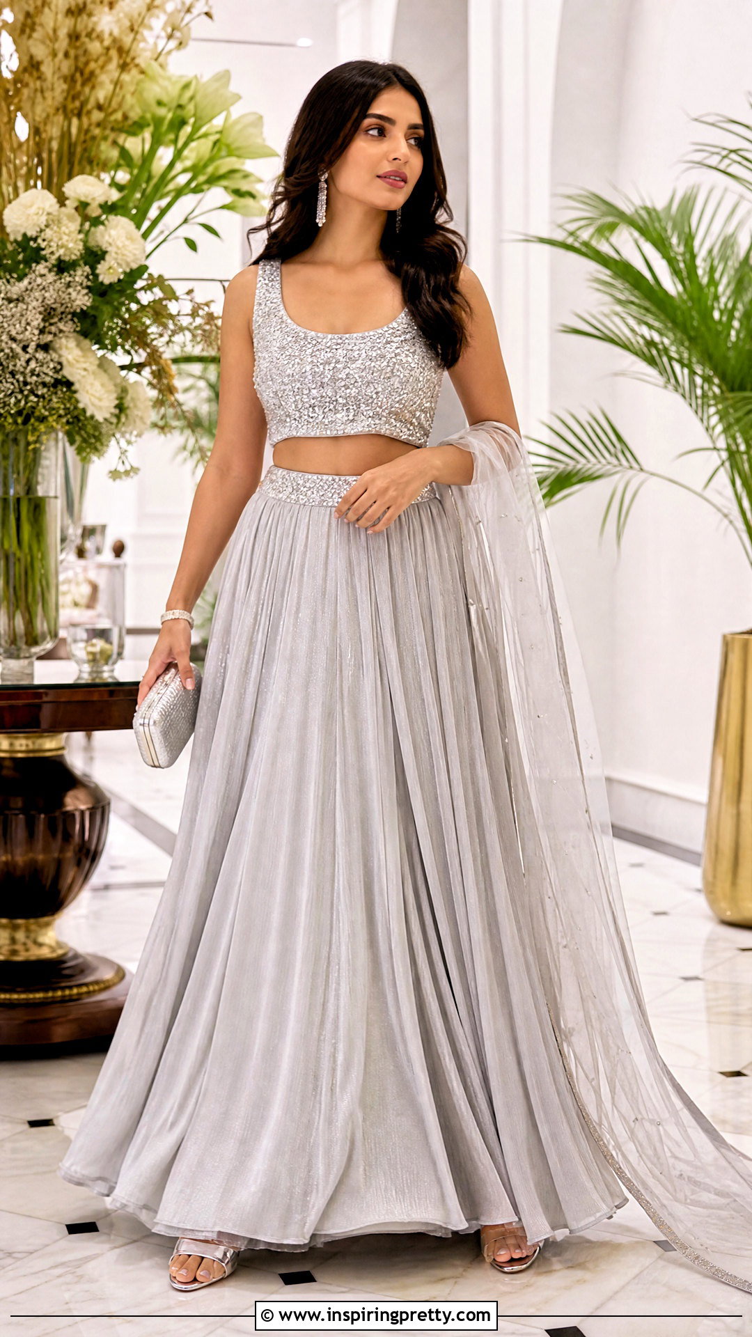 Sequin Lehenga Top - 50 lehenga top design ideas