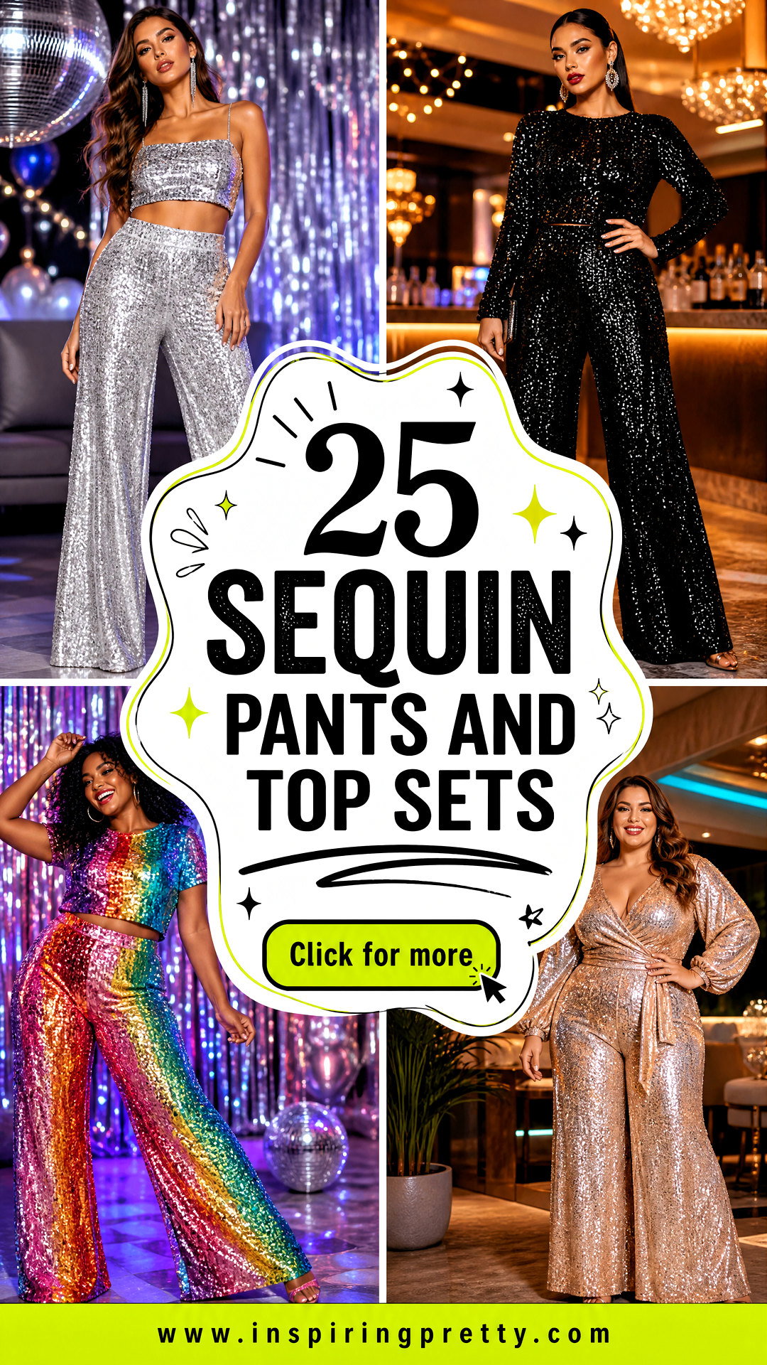25 Sequin Pants And Top Sets for Show-Stopping Party Style - 25 Sequin Pants And Top Sets for Show-Stopping Party Style