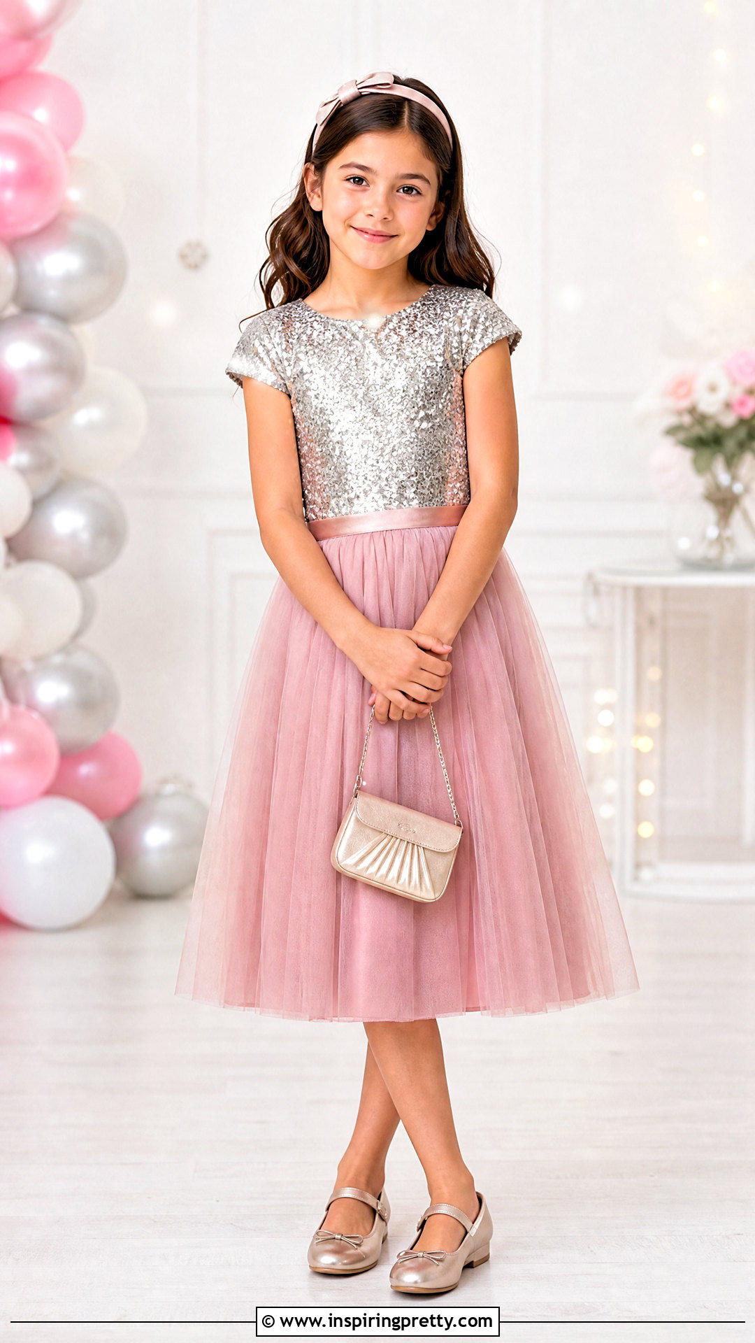 Sequin Party Top With Tulle Skirt - 50 girls top designs