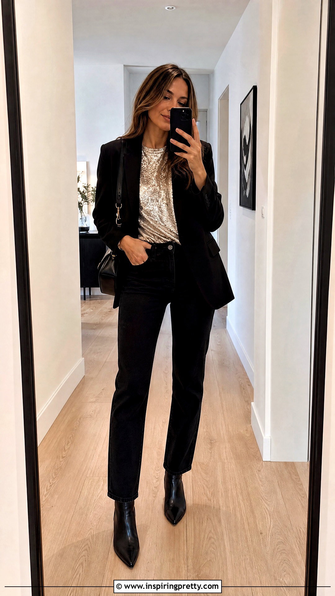Sequin T Shirt With Black Jeans - 20 festive sequin top inspirations