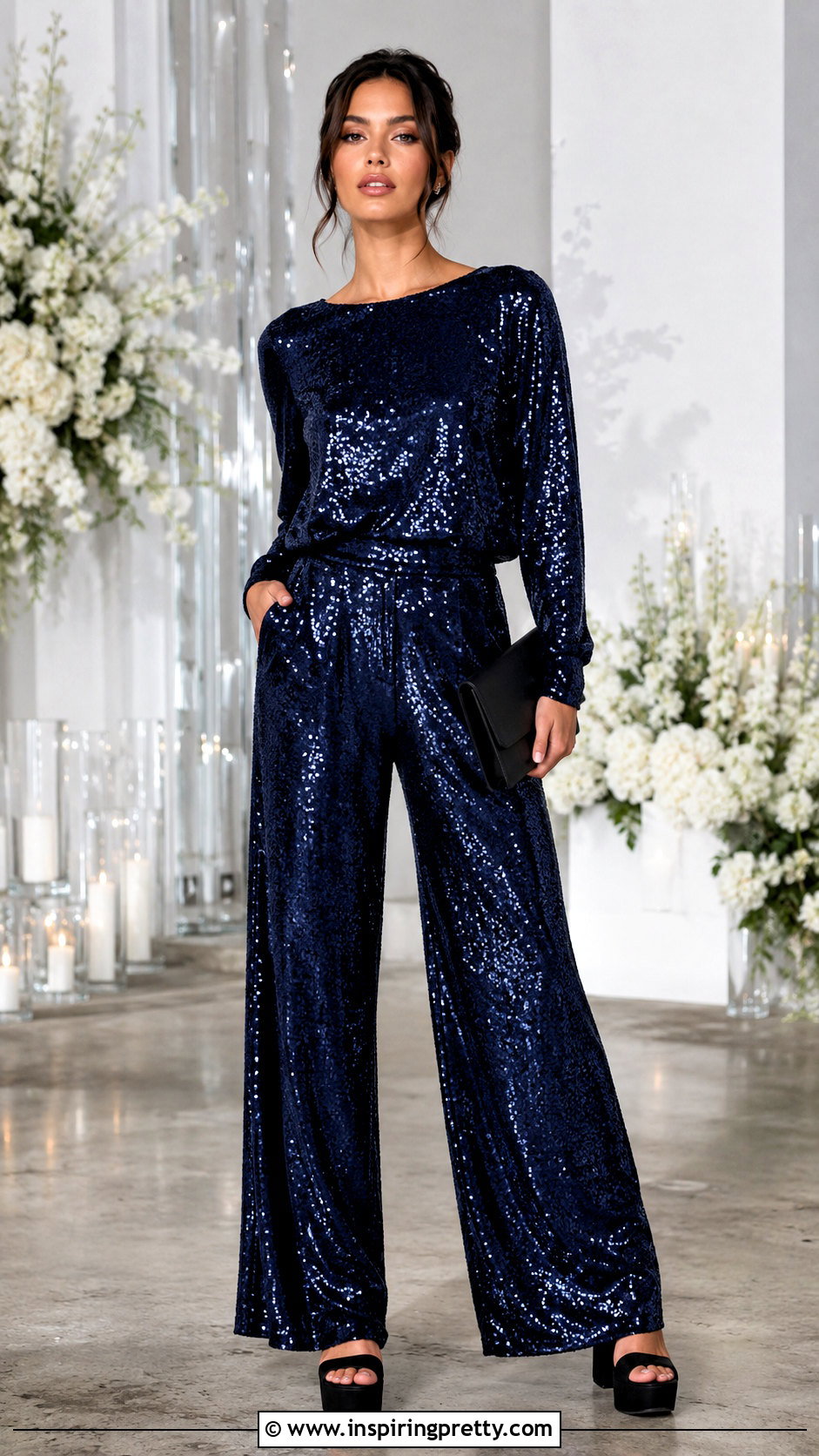 Sequin Top And Matching Pants Outfit - 20 sequin top fashion trends