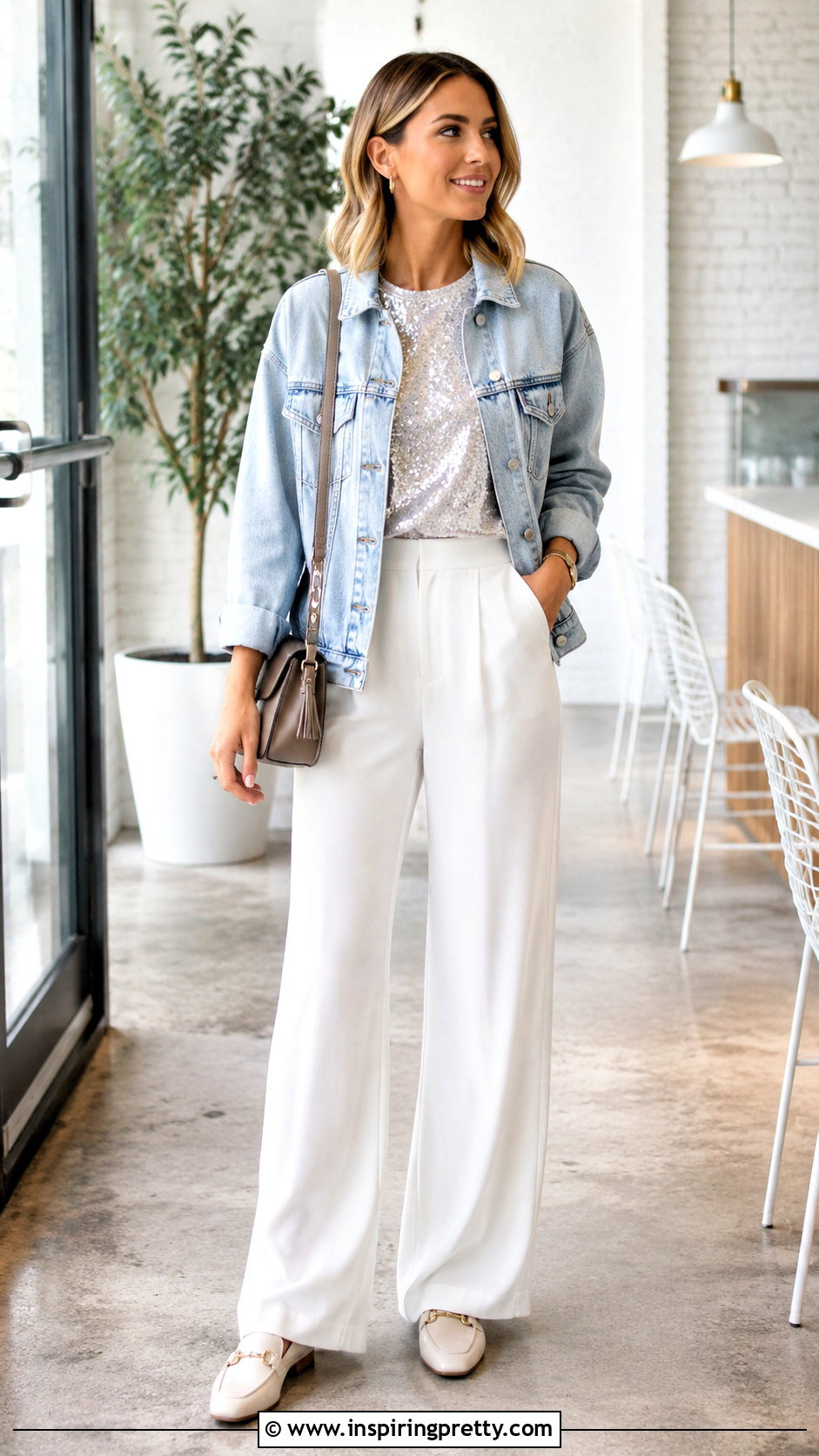 Sequin Top Brunch Outfit - 50 sequence top outfit ideas