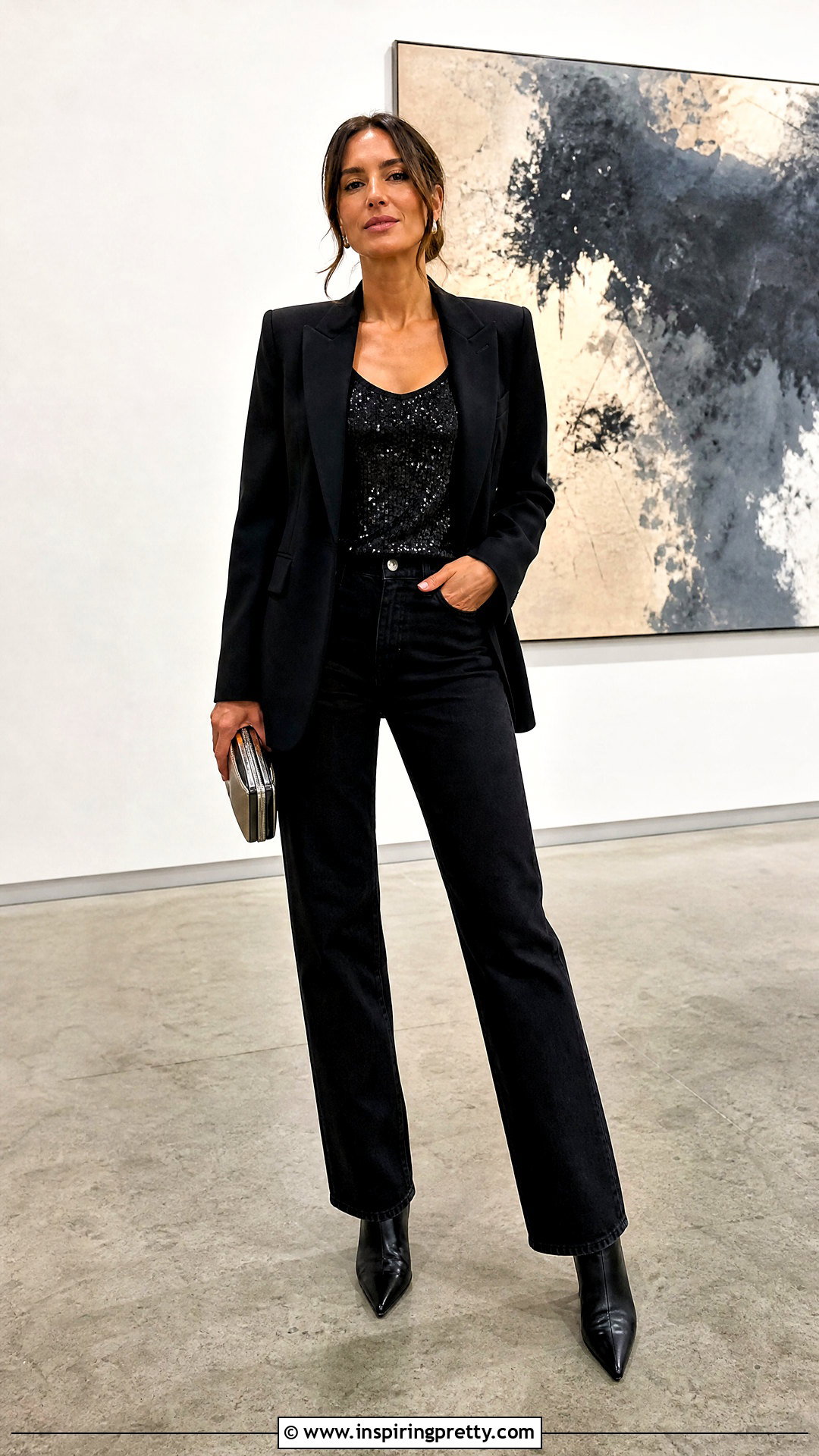 Sequin Top With Black Jeans - 50 modern tops for women