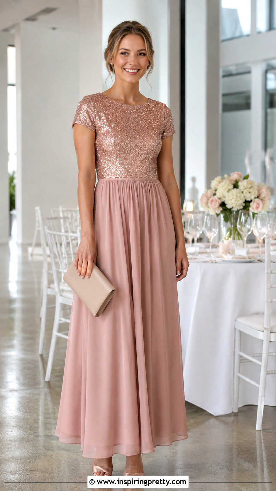 Sequin Top With Chiffon Bridesmaid Skirt - 20 bridesmaids skirts and tops outfit ideas
