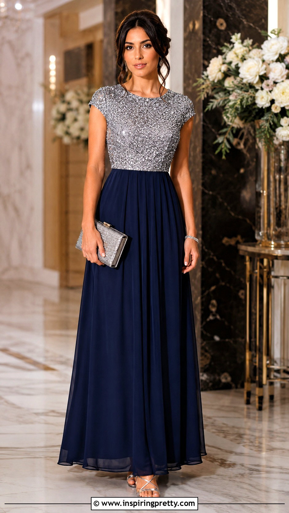 Sequin Top With Chiffon Long Skirt - 20 long skirt and top party wedding dresses