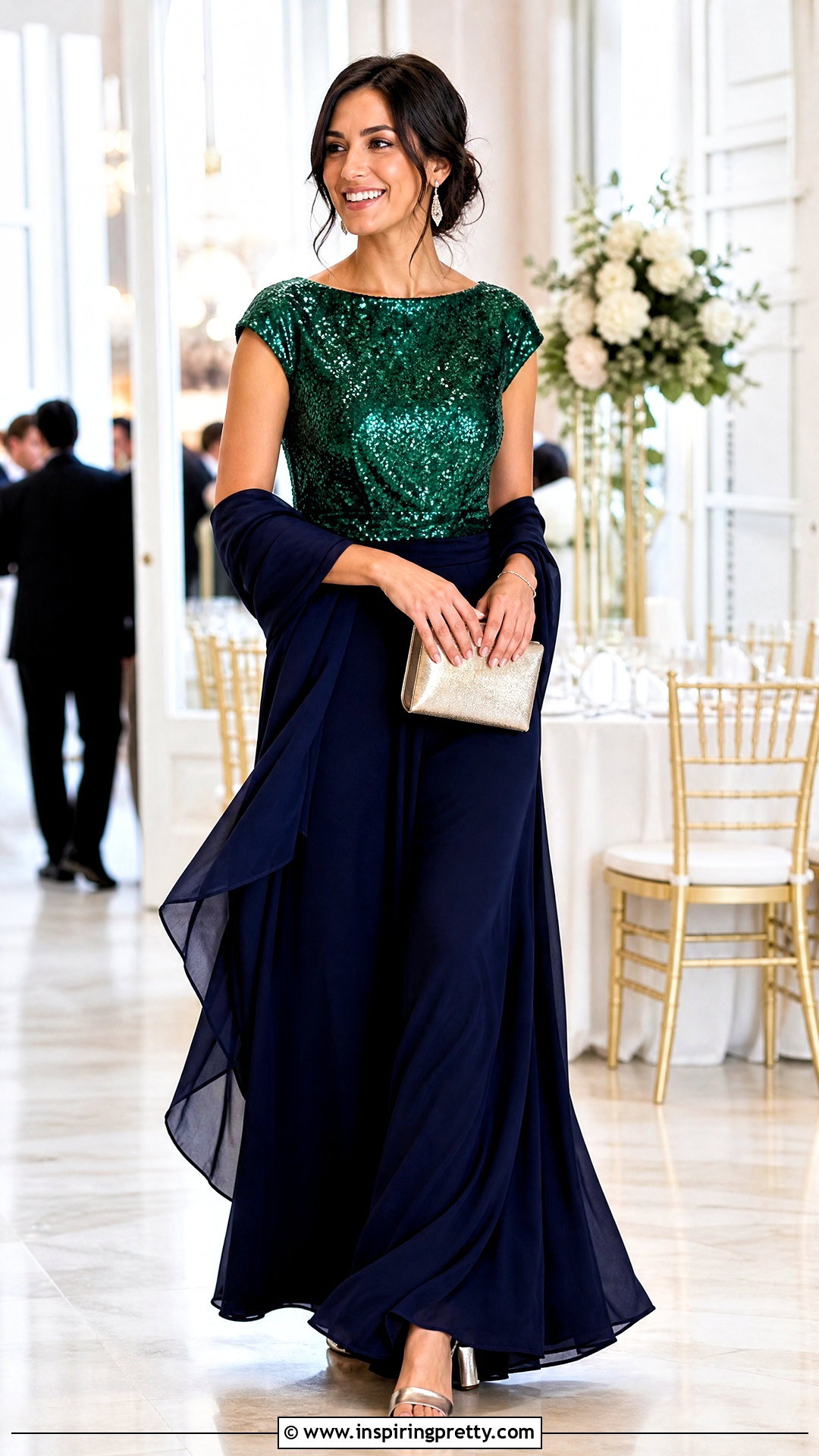 Sequin Top With Palazzo Pants For A Wedding Guest - 50 Sequin Top outfit ideas
