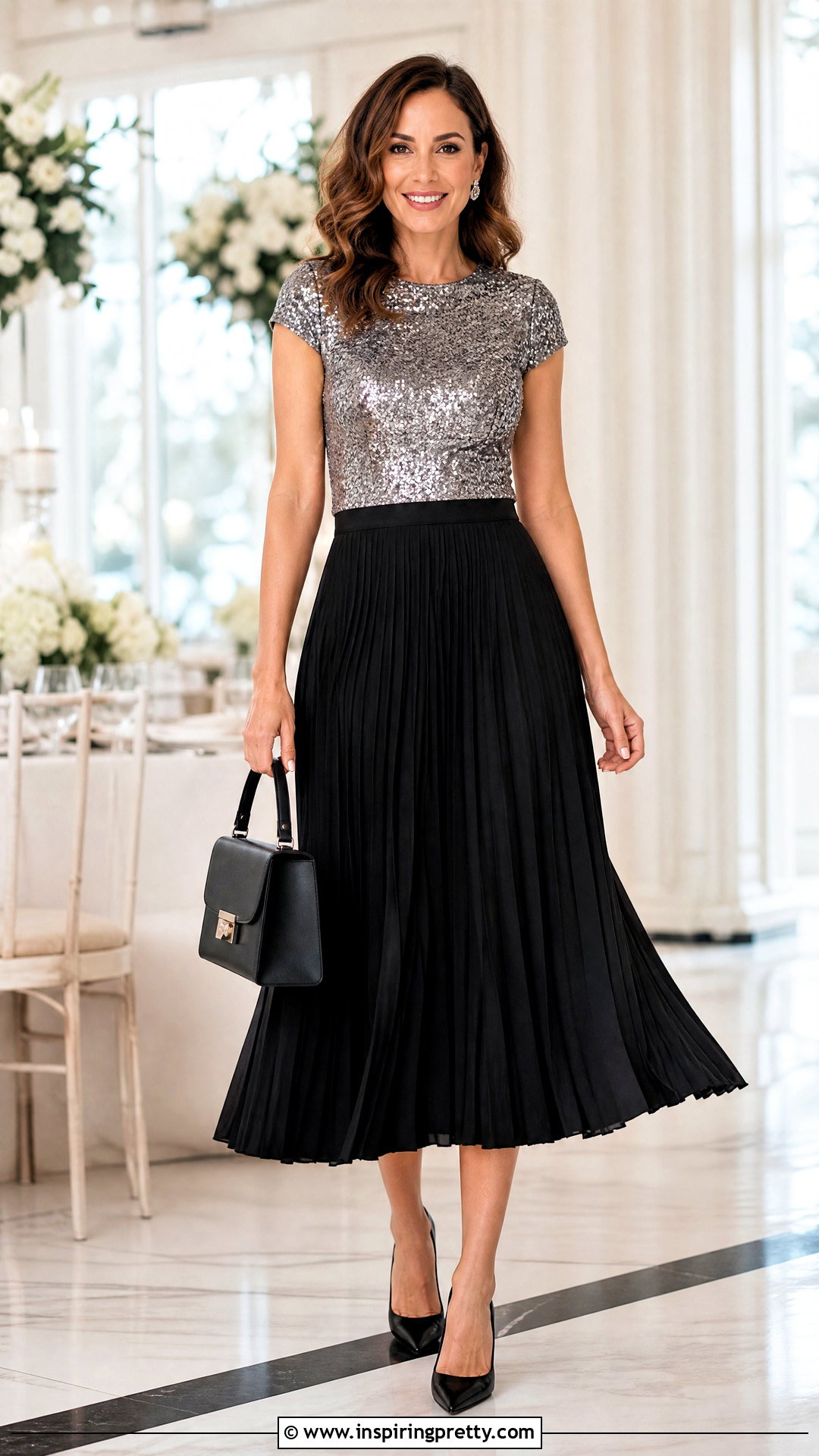 Sequin Top With Pleated Midi Skirt - 20 sequin top for parties