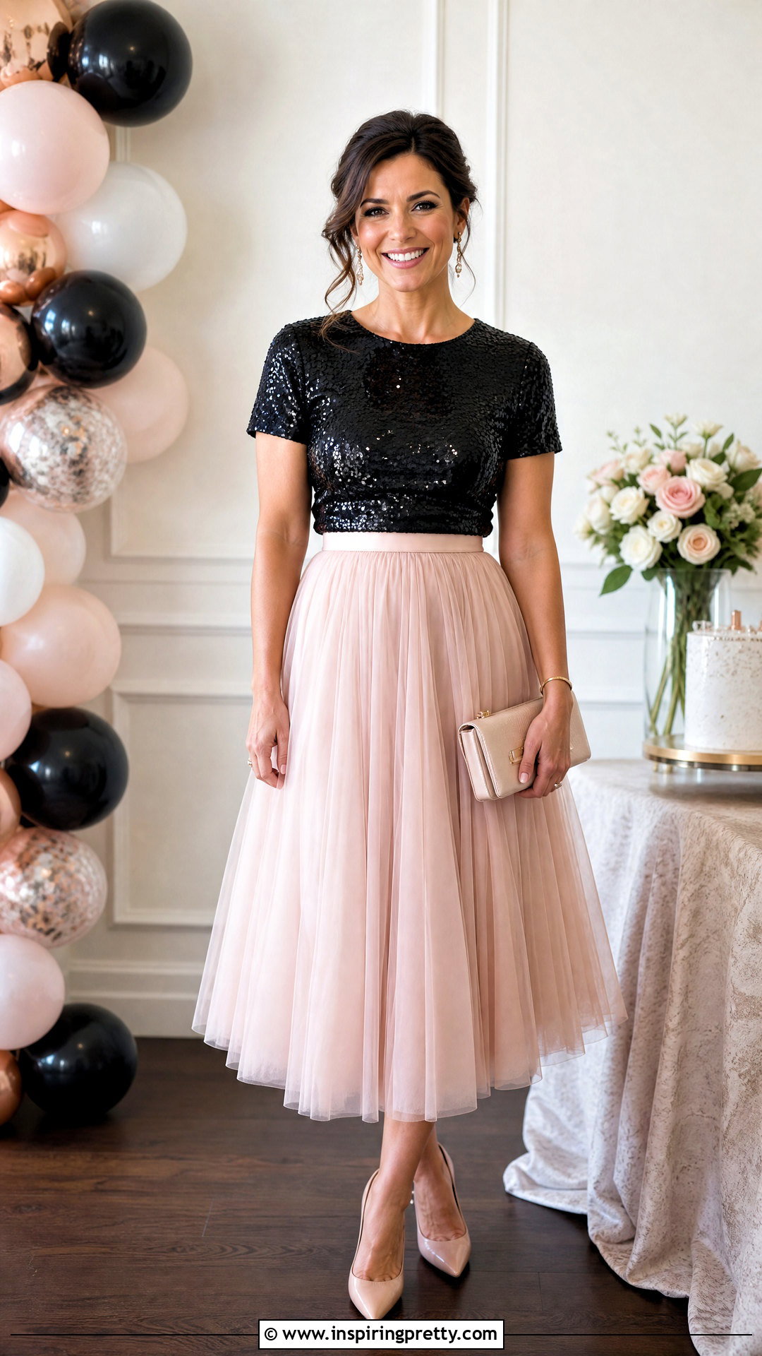 Sequin Top With Tulle Midi Skirt - 20 sequin top for parties