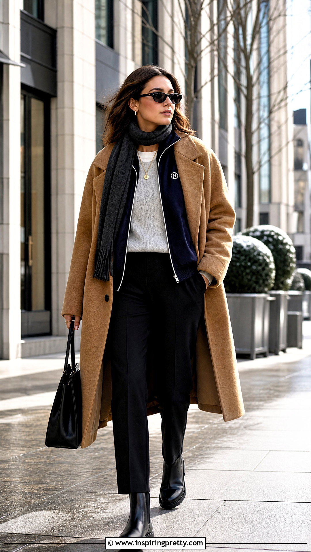 Sergio Tacchini Track Top With an Oversized Coat - 25 sergio tacchini track top outfit ideas