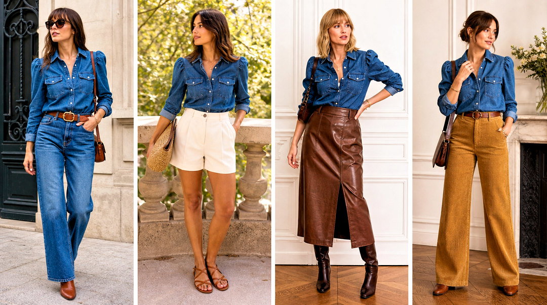 20 Sezane Denim Top Outfit Ideas for Chic Everyday Style