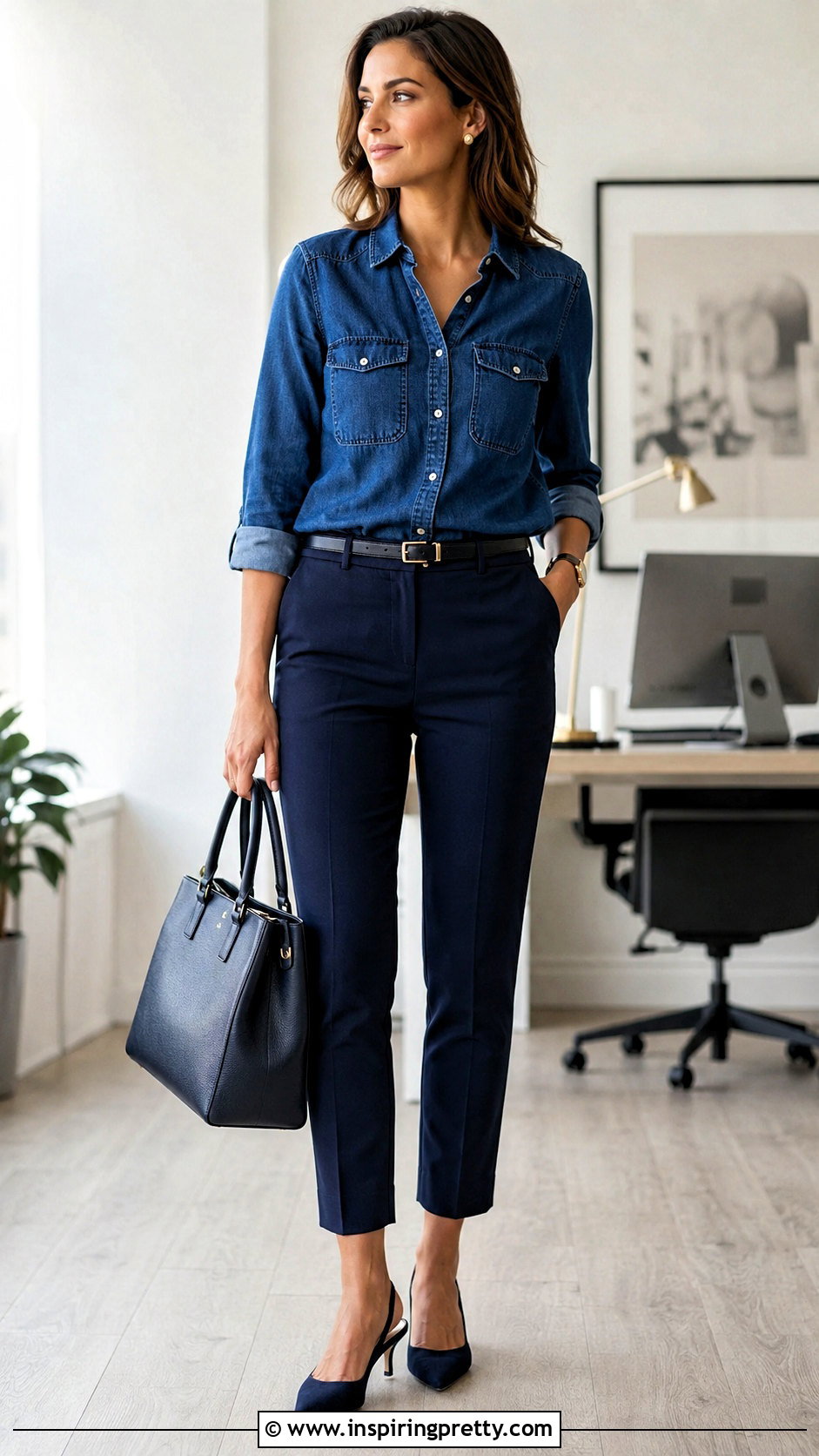 Sezane Denim Top With Cigarette Pants - 20 sezane denim top outfit ideas