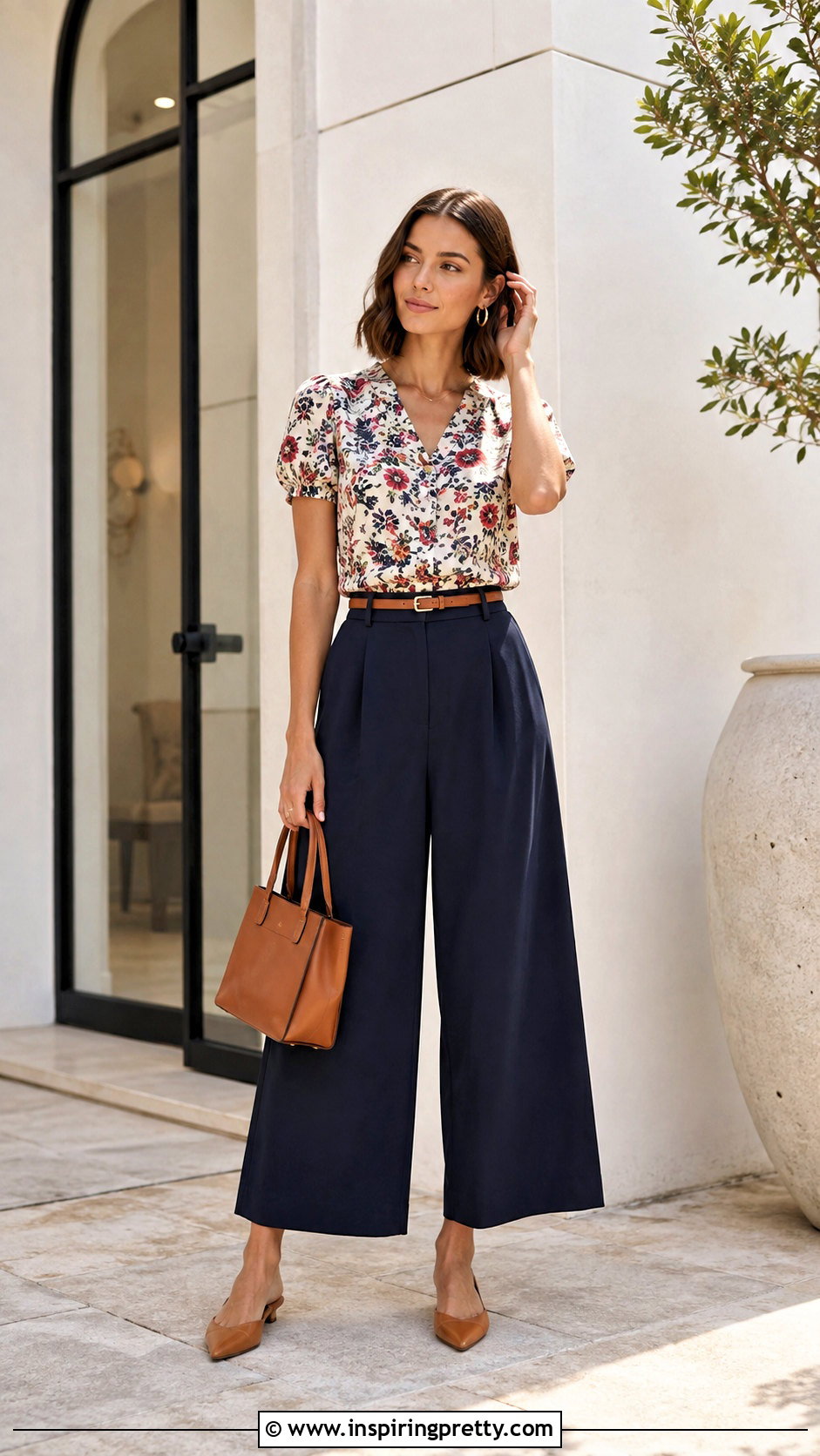 Sezane Floral Top With Wide Leg Culottes - 25 sezane floral top outfit ideas