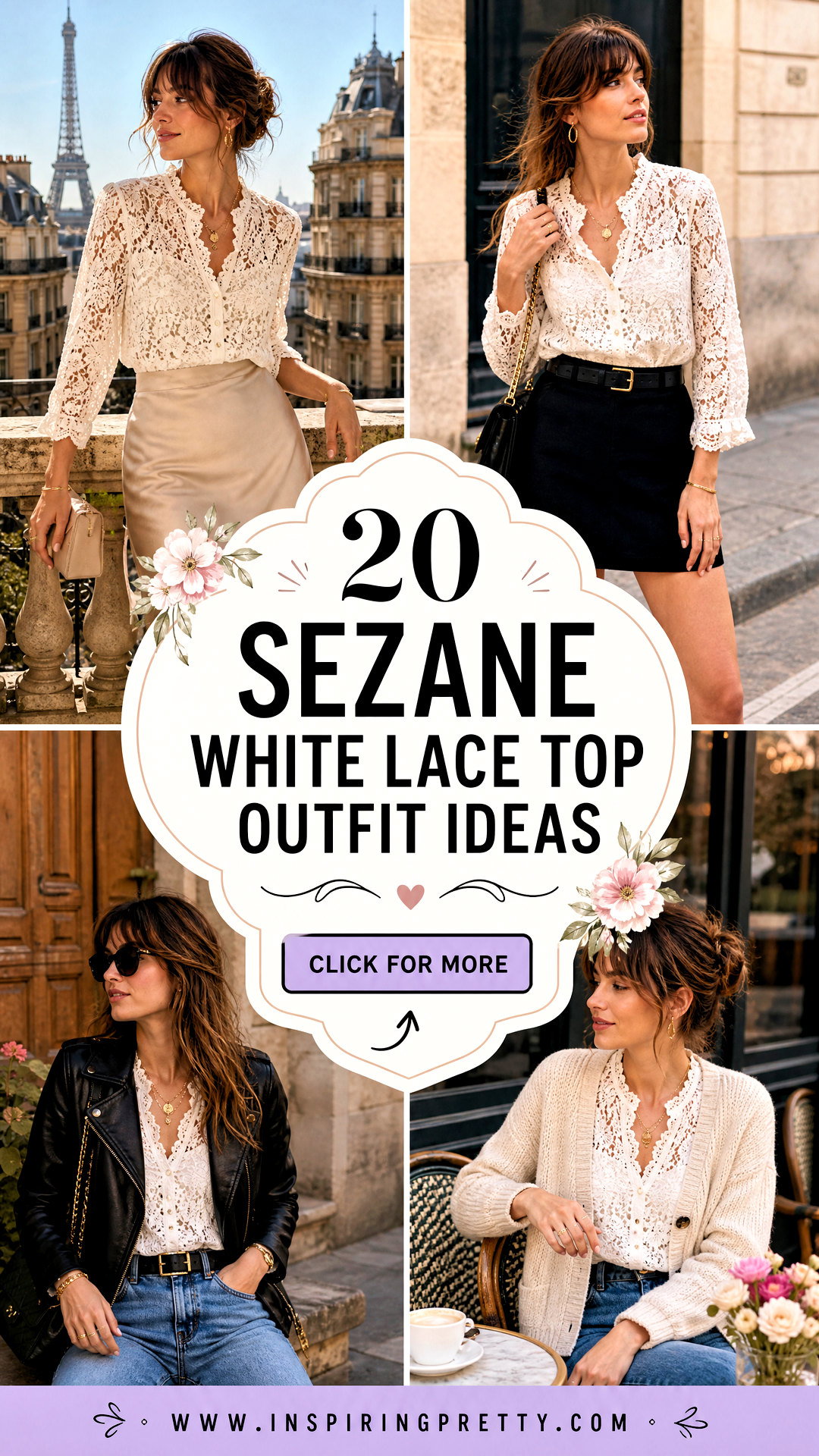 20 Sezane White Lace Top Outfit Ideas for Romantic Style - 20 Sezane White Lace Top Outfit Ideas for Romantic Style