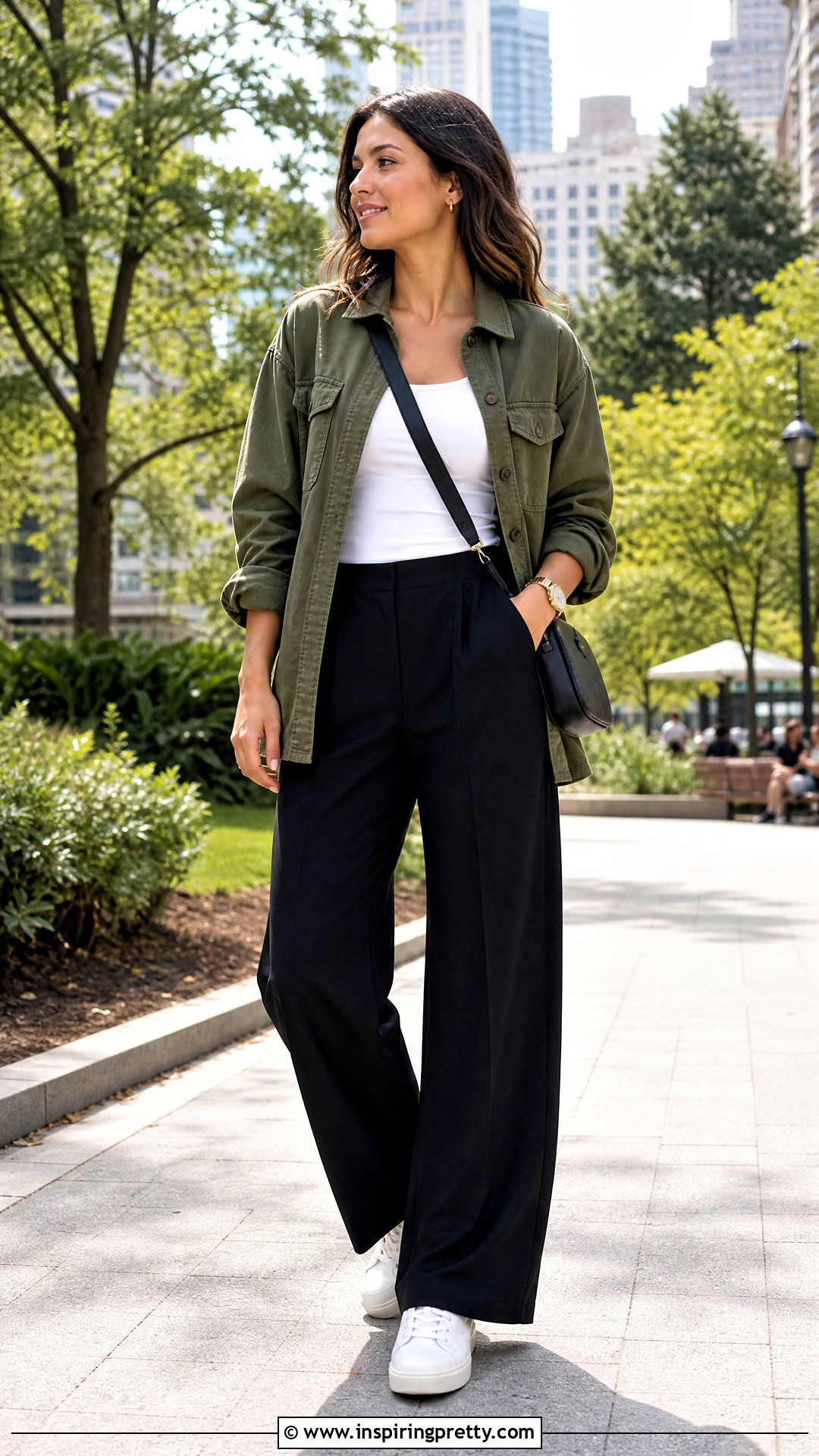 Shacket And Tank With Wide Leg Pants - 50 tops to wear with wide leg pants
