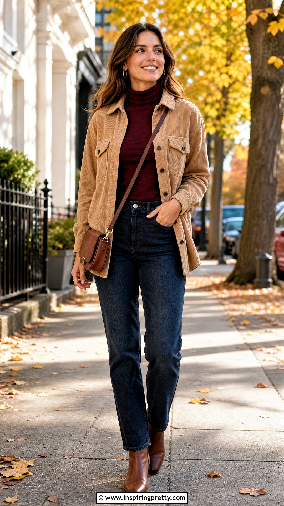 Shacket Over Turtleneck Layered Outfit - 50 layered tops outfit ideas