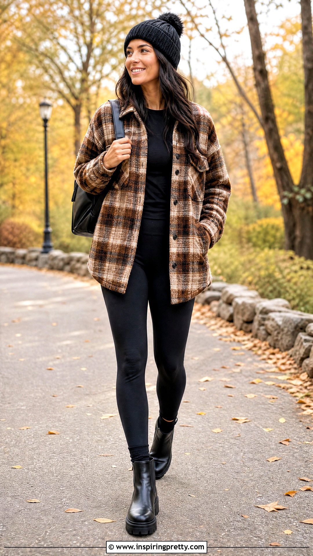 Shacket Top With Leggings And Boots - 50 fall tops outfit ideas