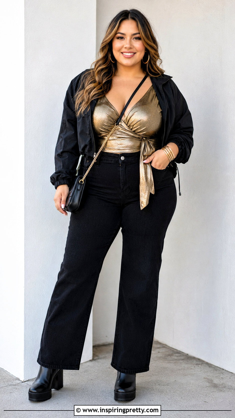 Shakira Gold Top With High Waisted Black Jeans - 25 shakira gold top outfit ideas