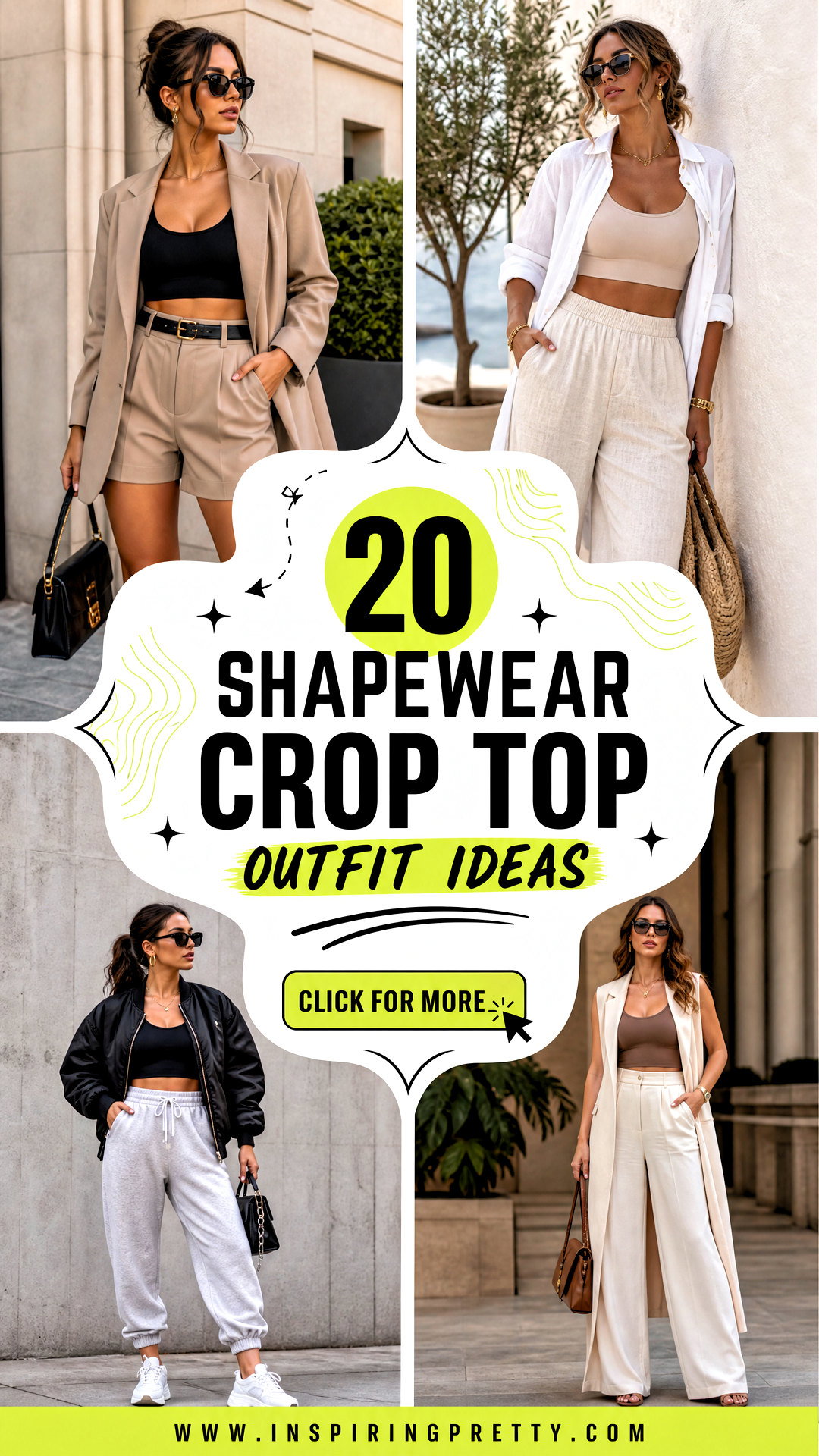 20 Shapewear Crop Top Outfit Ideas for Sleek Chic Style - 20 Shapewear Crop Top Outfit Ideas for Sleek, Chic Style