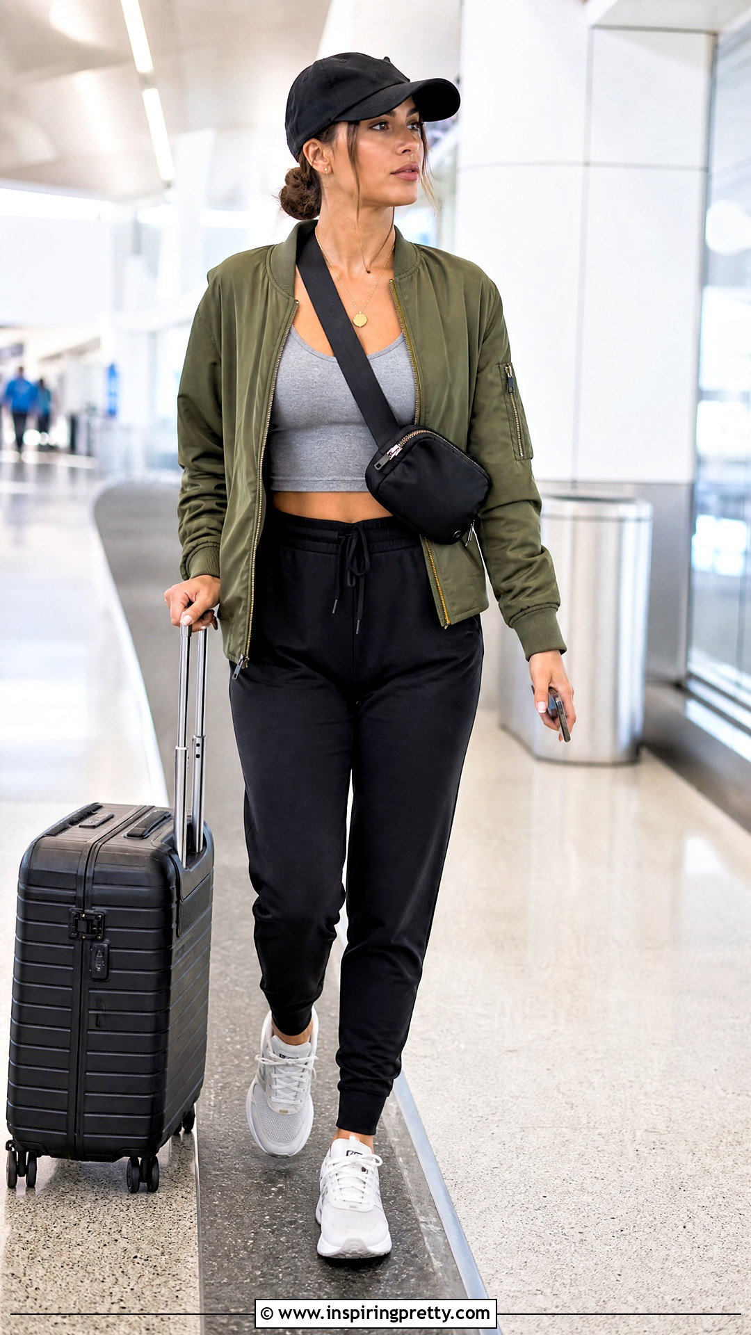 Shapewear Crop Top With Joggers And Bomber Jacket - 20 shapewear crop top outfit ideas