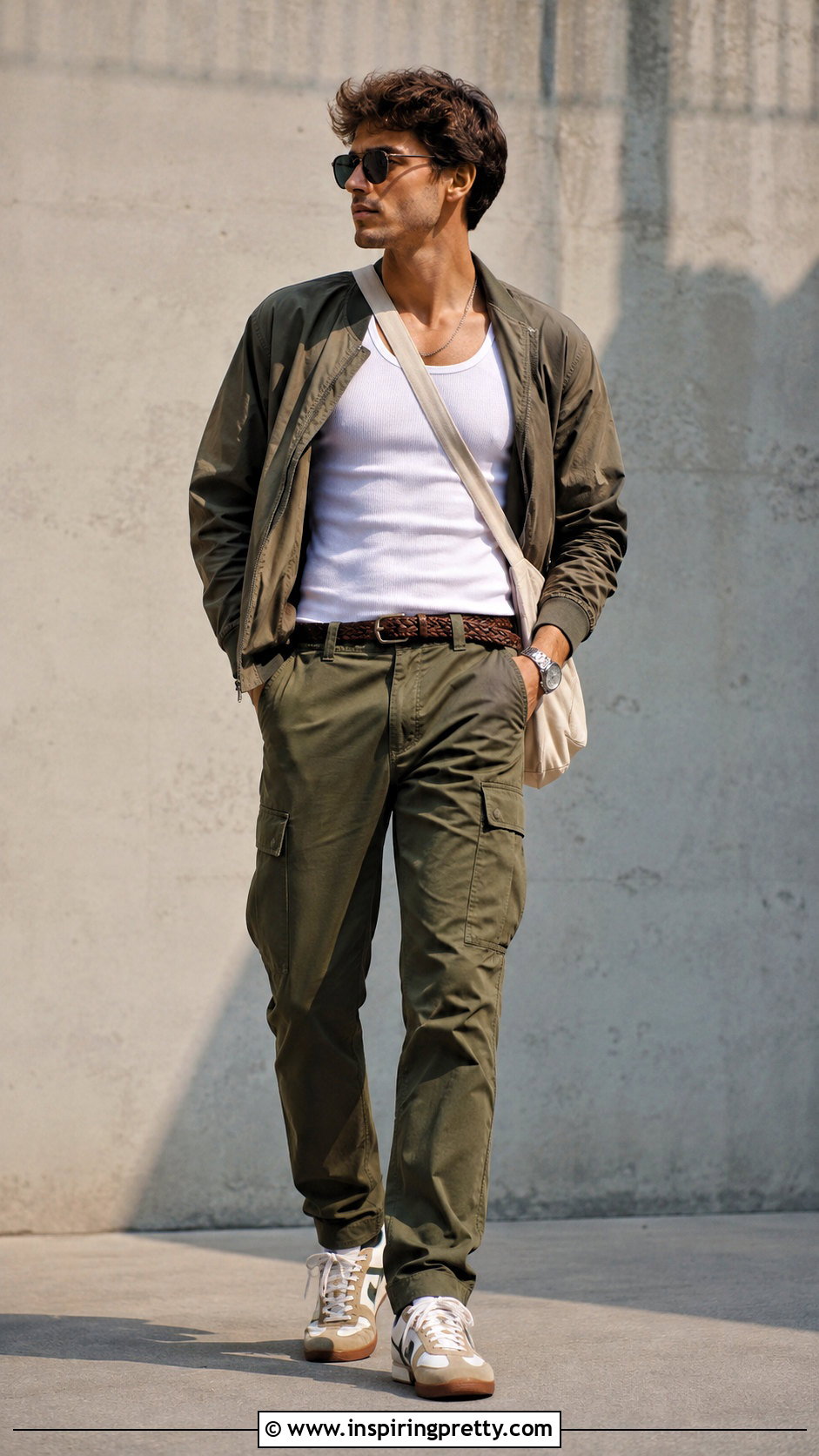 Shawn Mendes White Tank Top With Cargo Pants - 25 shawn mendes white tank tops
