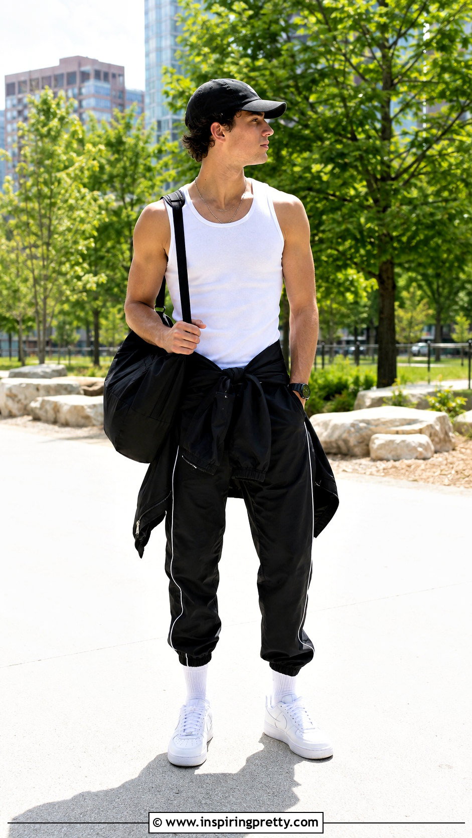 Shawn Mendes White Tank Top With Track Pants - 25 shawn mendes white tank tops