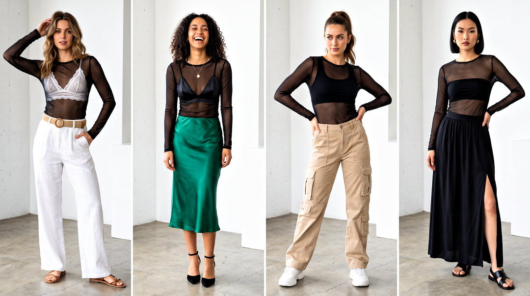 20 Sheer Black Summer Top Outfit Ideas for Chic Nights Out