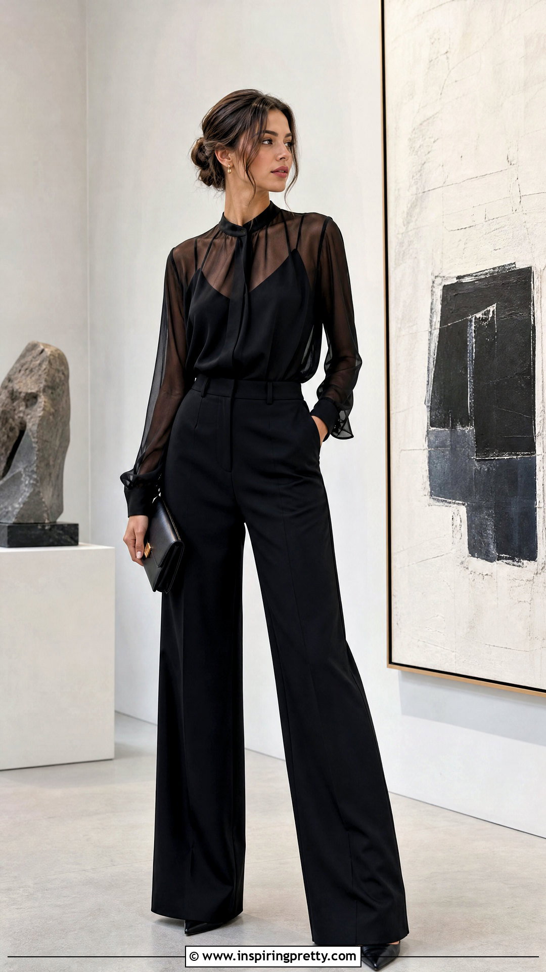 Sheer Blouse Top Outfit - 50 chic top outfit ideas