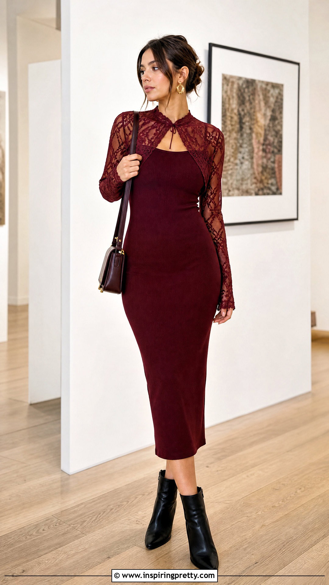 Sheer Bolero Top With Knit Dress And Ankle Boots - 25 Sheer Bolero Top outfit ideas