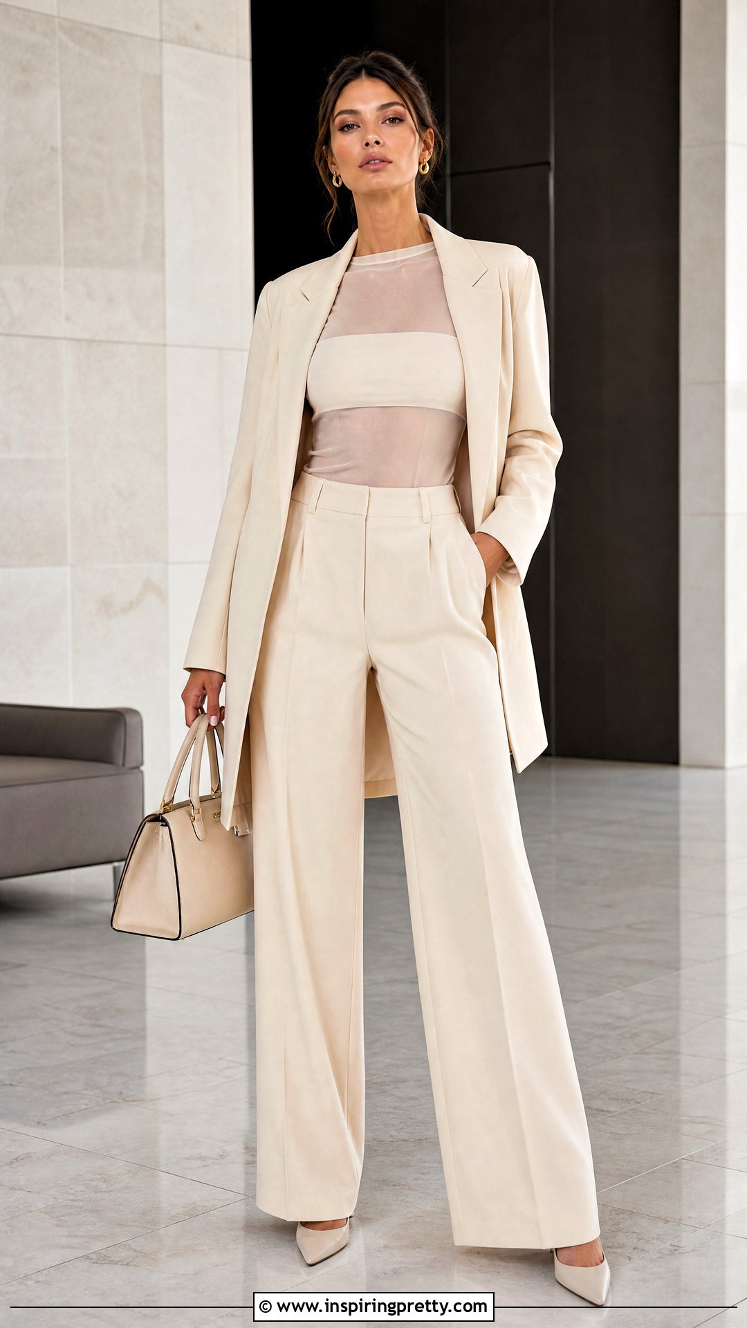 Sheer Bra Top With A Matching Suit - 25 sheer bra top outfit ideas