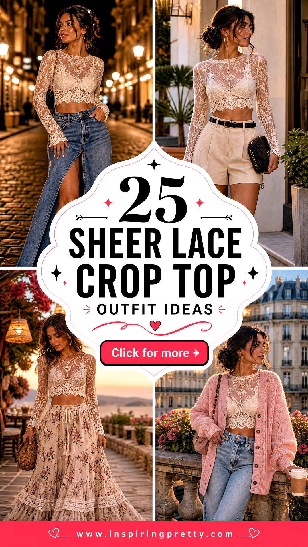 25 Sheer Lace Crop Top Outfit Ideas for Chic Date Nights - 25 Sheer Lace Crop Top Outfit Ideas for Chic Date Nights