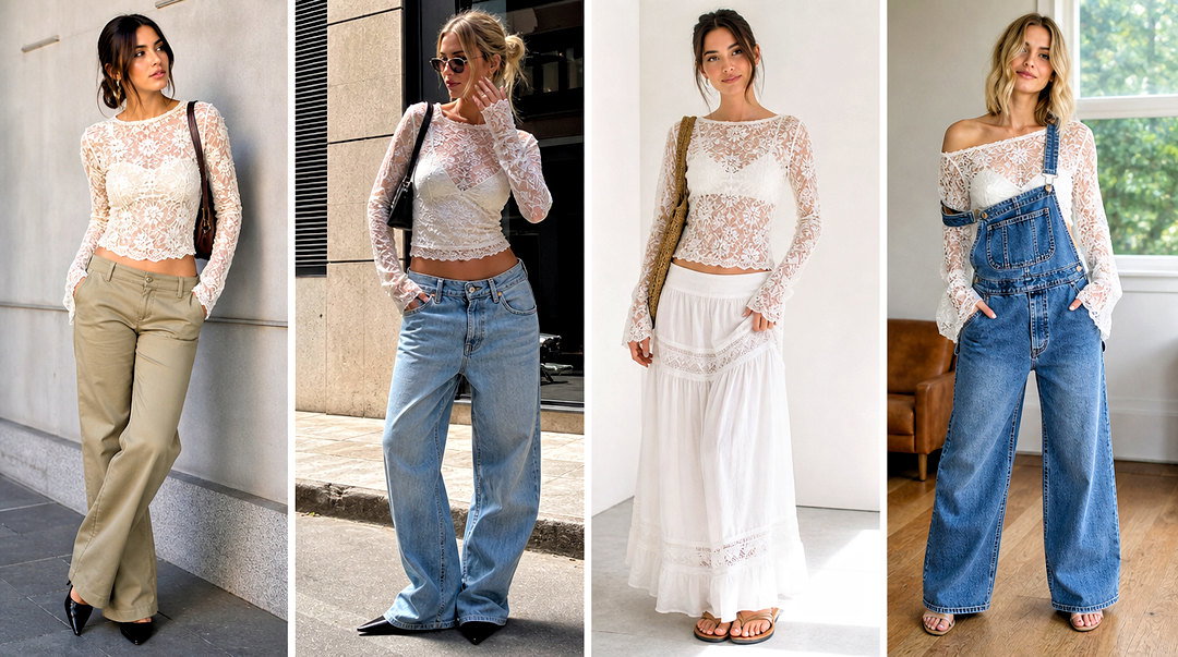 50 Sheer Lace Top Outfit Ideas for Romantic Evening Style