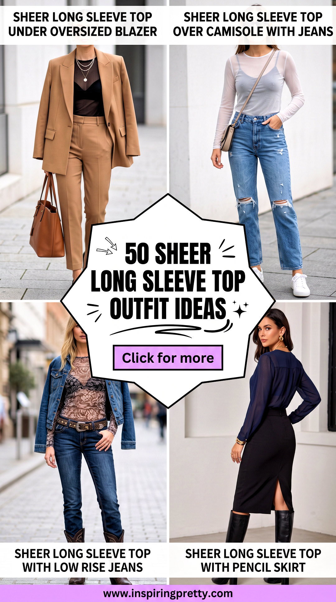 50 Sheer Long Sleeve Top Outfit Ideas for Chic Layered Looks - 50 Sheer Long Sleeve Top Outfit Ideas for Chic Layered Looks