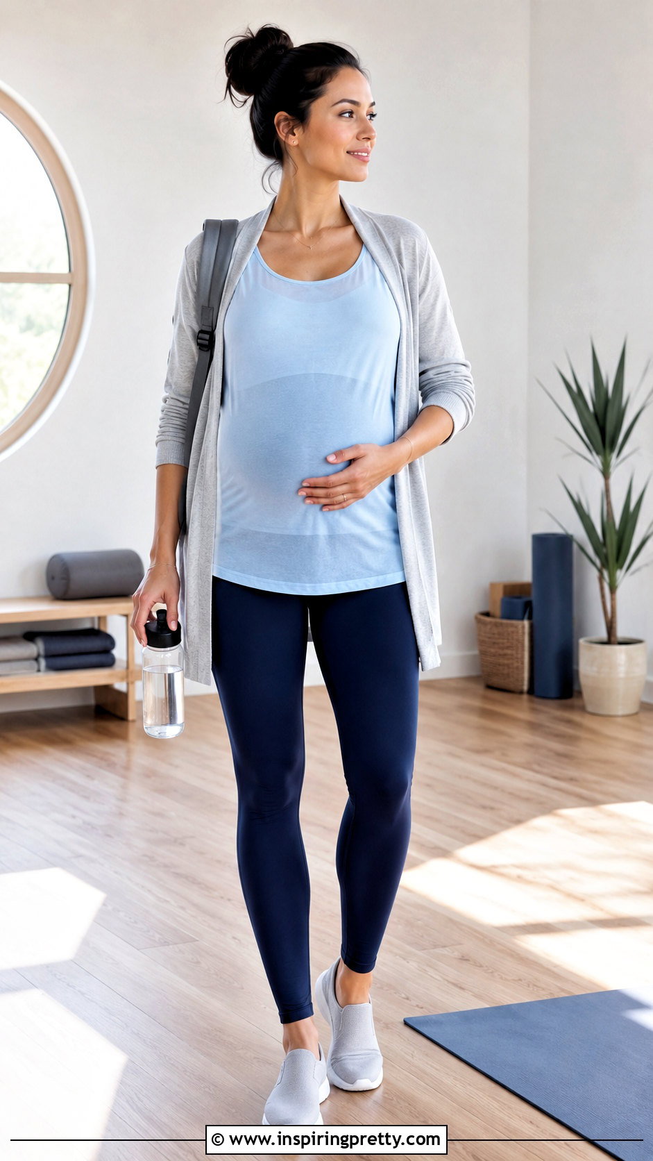 Sheer Maternity Yoga Top With Support Leggings - 20 Sheer Yoga Top outfit ideas
