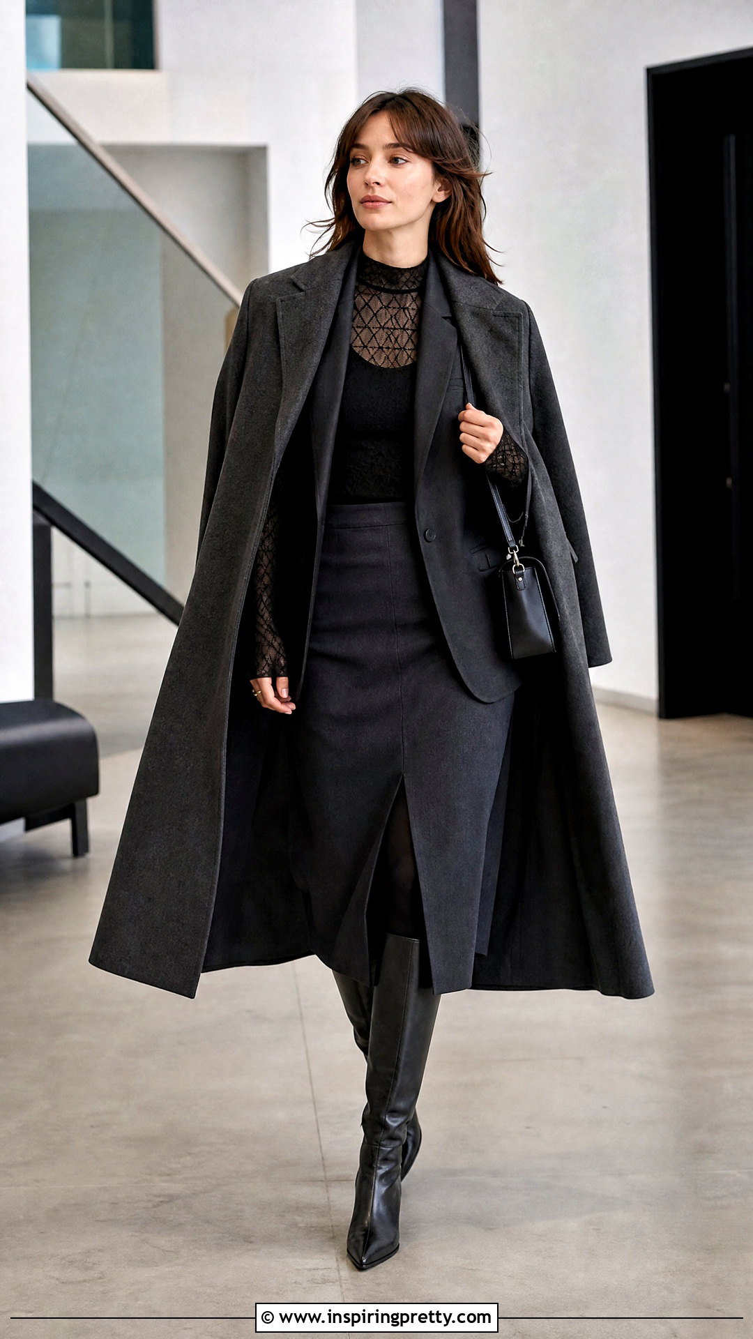 Sheer Mesh Layered Top Outfit - 50 winter tops aesthetics