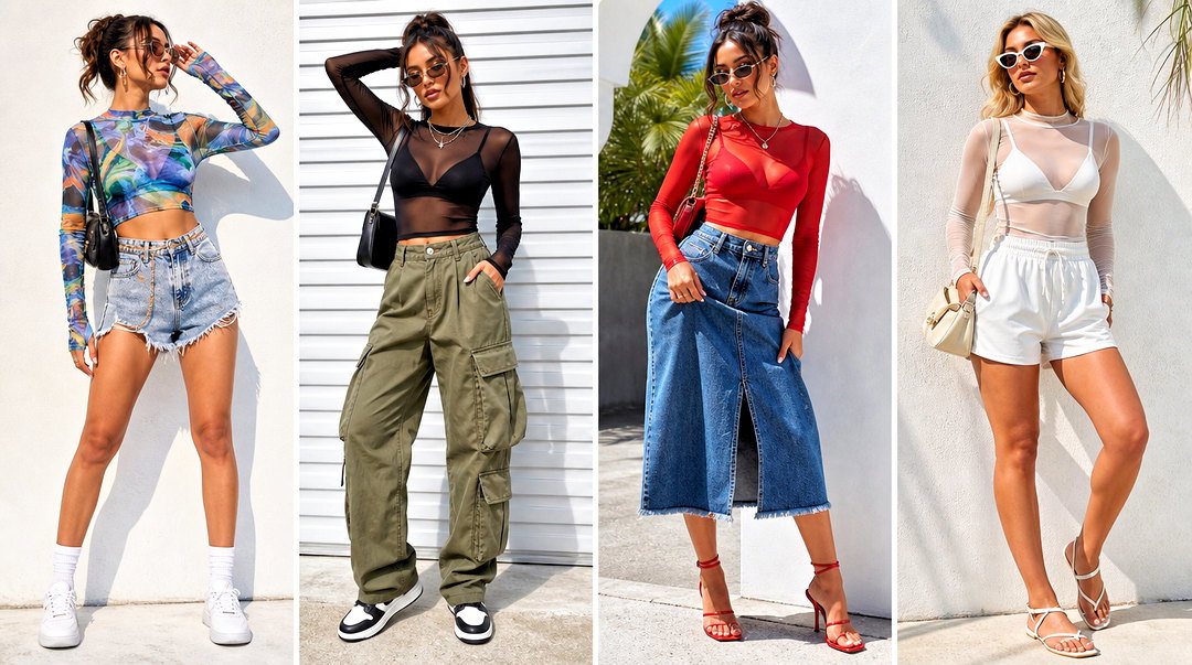20 Sheer Mesh Summer Top Outfit Ideas for Festival Style