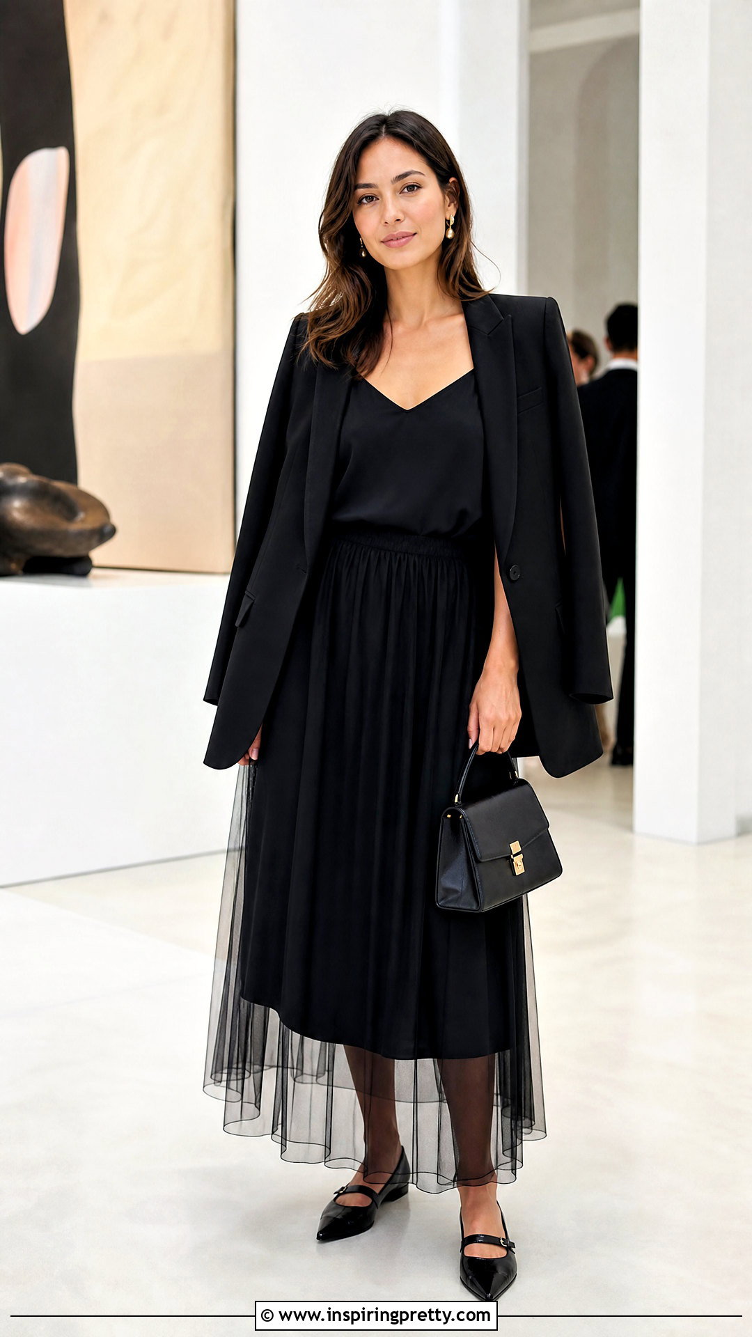 Sheer Overlay Long Skirt With Camisole Top - 50 long skirt top designs