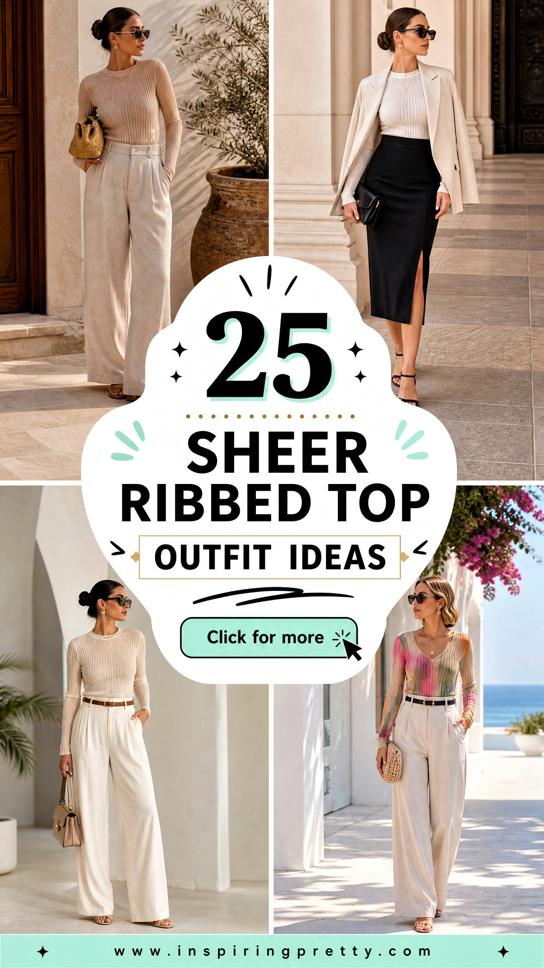 25 Sheer Ribbed Top Outfit Ideas for Sleek Summer Style - 25 Sheer Ribbed Top Outfit Ideas for Sleek Summer Style