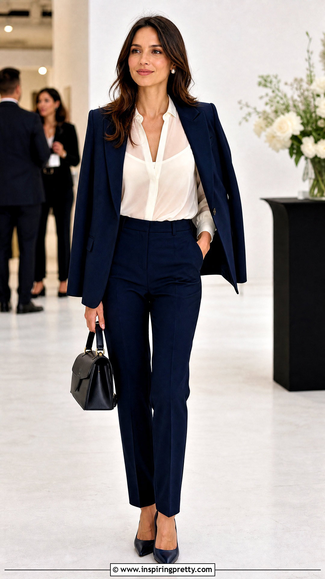 Sheer Silk Blouse With Camisole And Trousers - 50 silk tops blouses