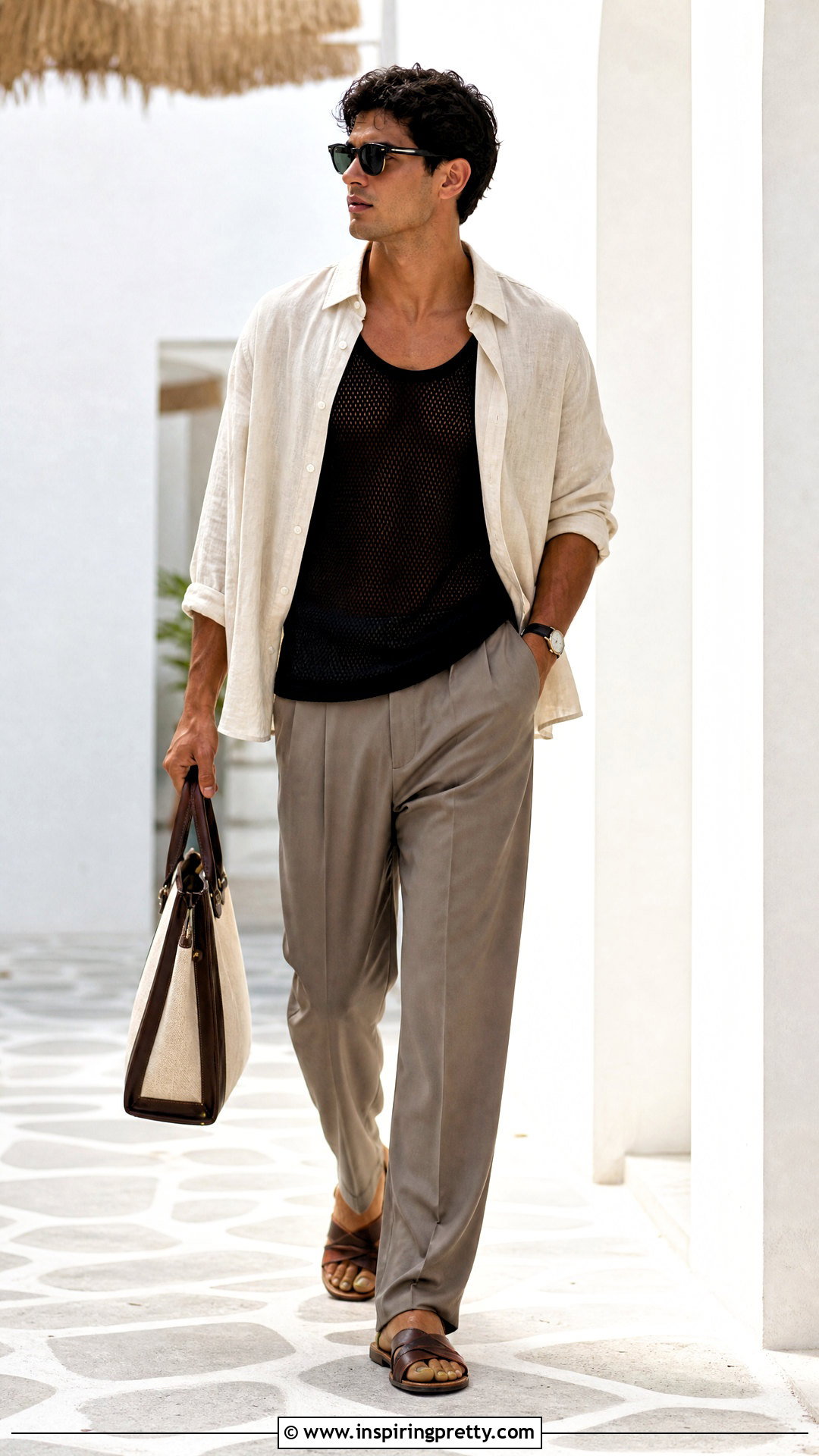 Sheer Tank Top Under An Open Shirt - 25 Sheer Tank Top Men outfit ideas