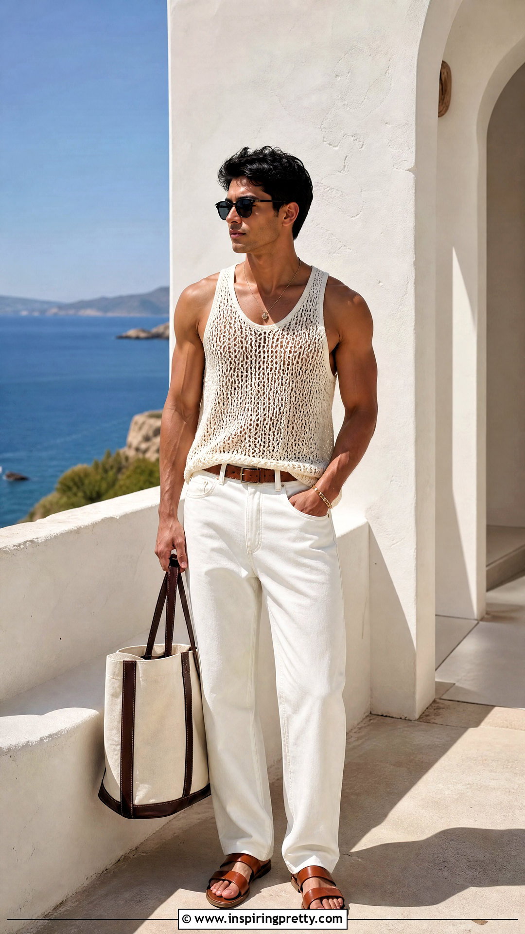 Sheer Tank Top With White Jeans - 25 Sheer Tank Top Men outfit ideas