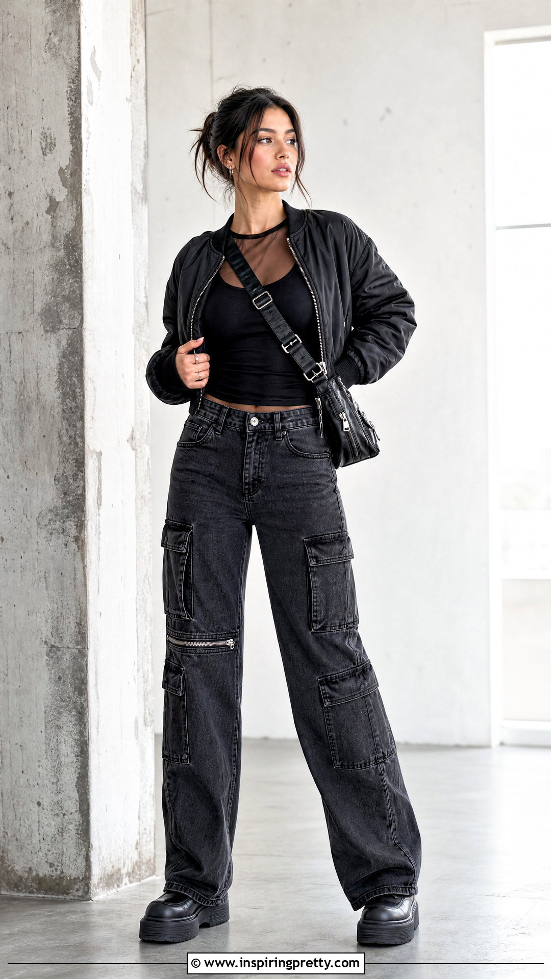 Sheer Tights Top And Utility Jeans Outfit - 20 subversive diy top outfit ideas