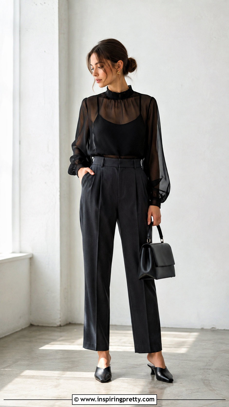 Sheer Top And Camisole Outfit - 50 trendy top outfit ideas