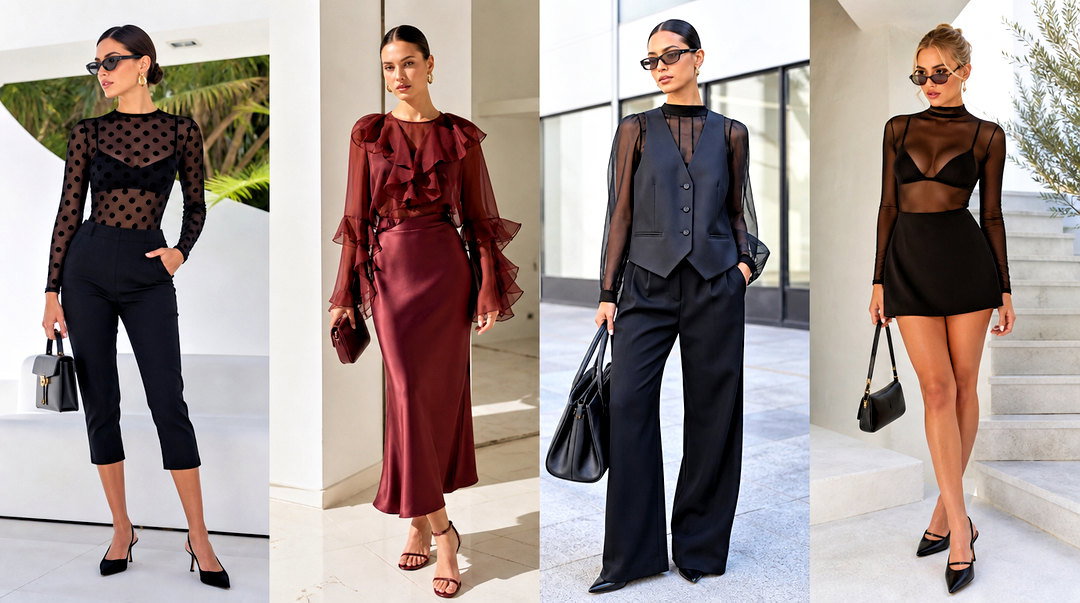 50 Sheer Top Outfit Ideas for Chic Day-to-Night Style Now