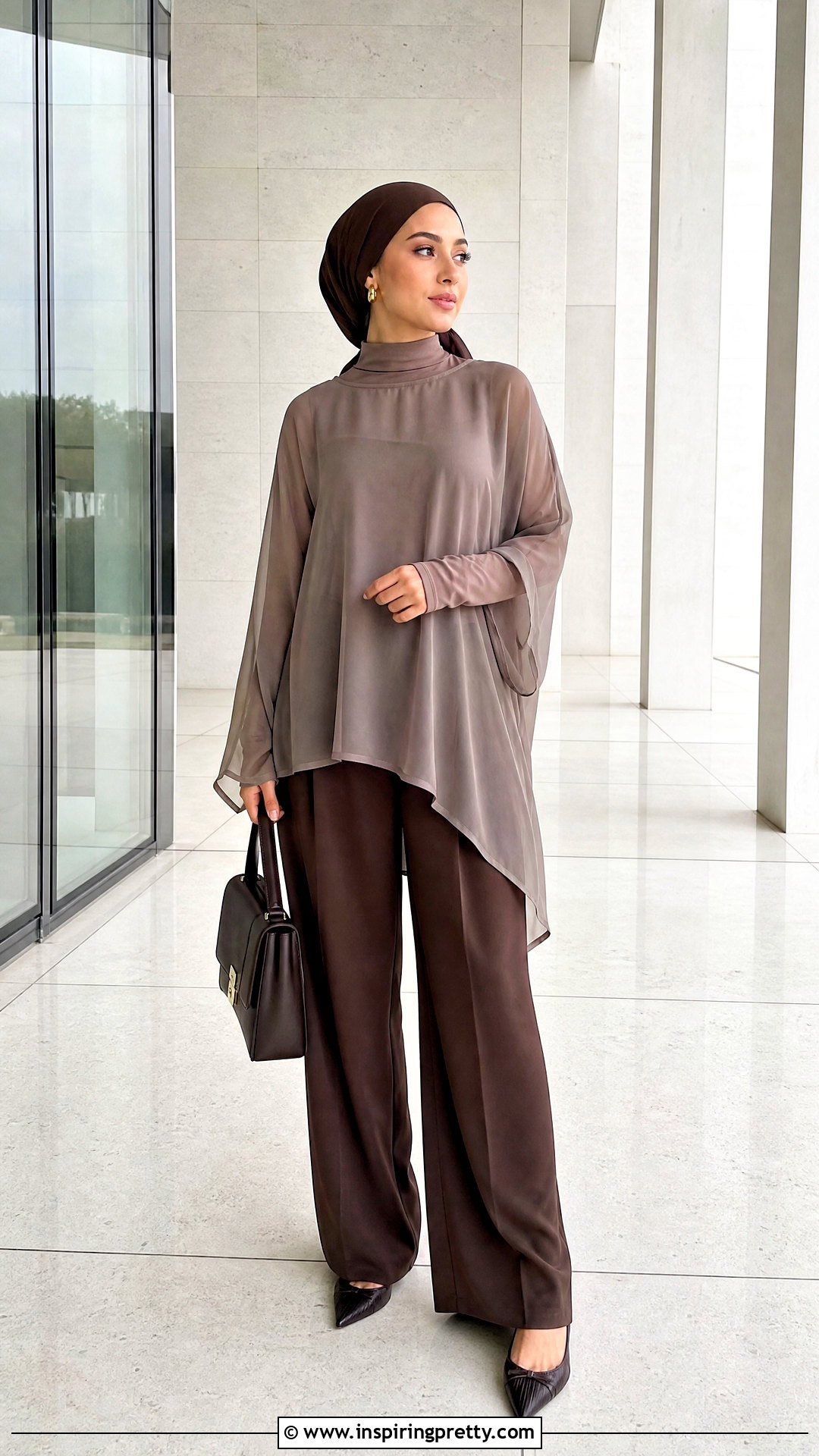 Sheer Top Over A Long Sleeve Base And Trousers - How To Layer A Sheer Top (25 Ways)