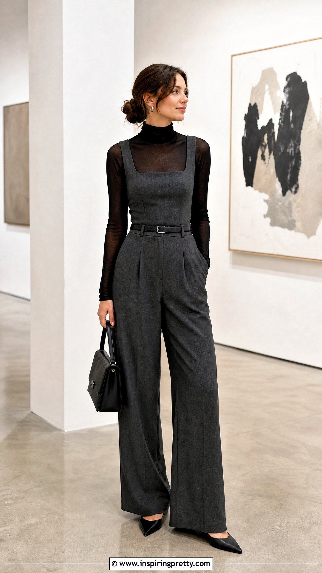 Sheer Top Over a Sleeveless Jumpsuit - 50 sheer top outfit ideas