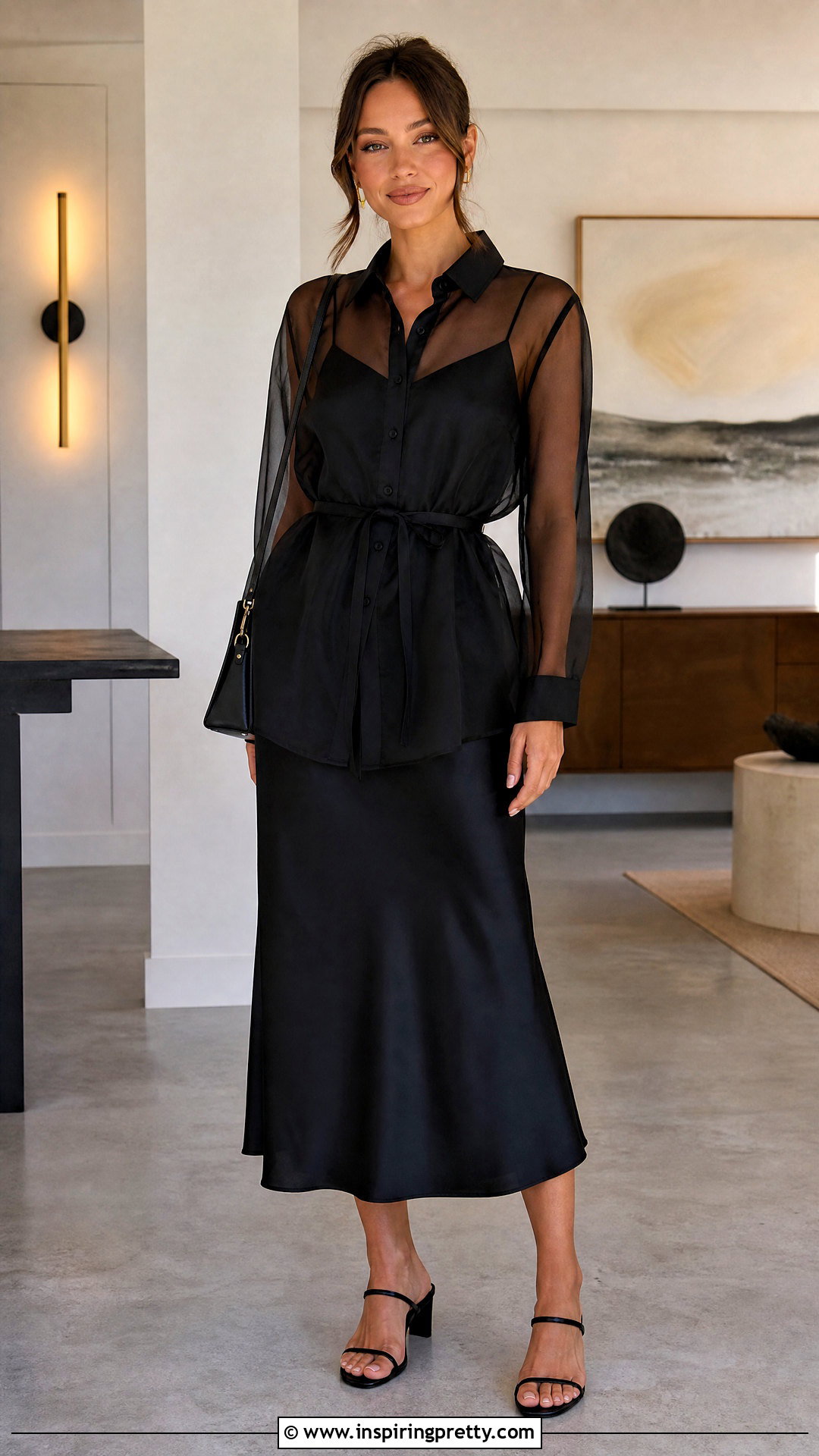 Sheer Top Over a Slip Dress - 50 sheer top outfit ideas
