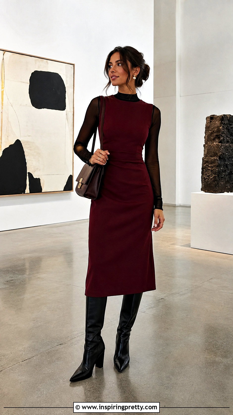 Sheer Top Under Sleeveless Midi Dress - 25 elegant sheer top outfit ideas
