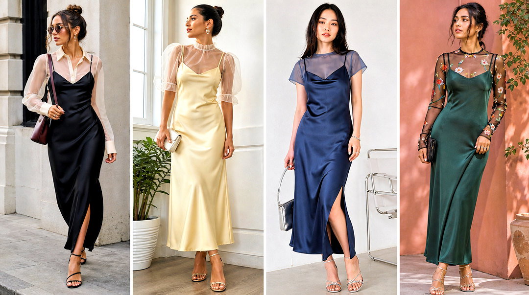 20 Sheer Top Under Slip Dress Outfit Ideas for Chic Layering