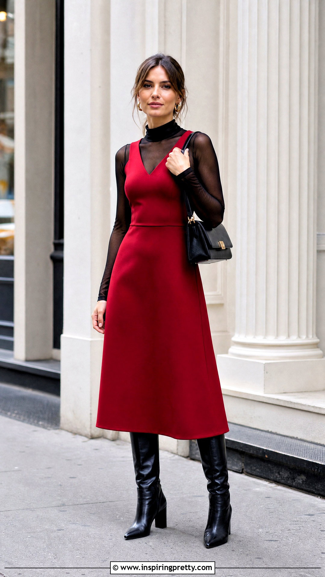 Sheer Top Under a Sleeveless Midi Dress - 50 sheer top outfit ideas
